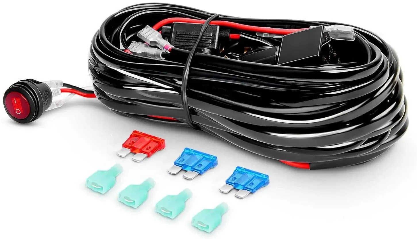 12 Inch 72W Double Row Spot Flood Led Light Bars (Pair) | 10FT Wire 3Pin Switch