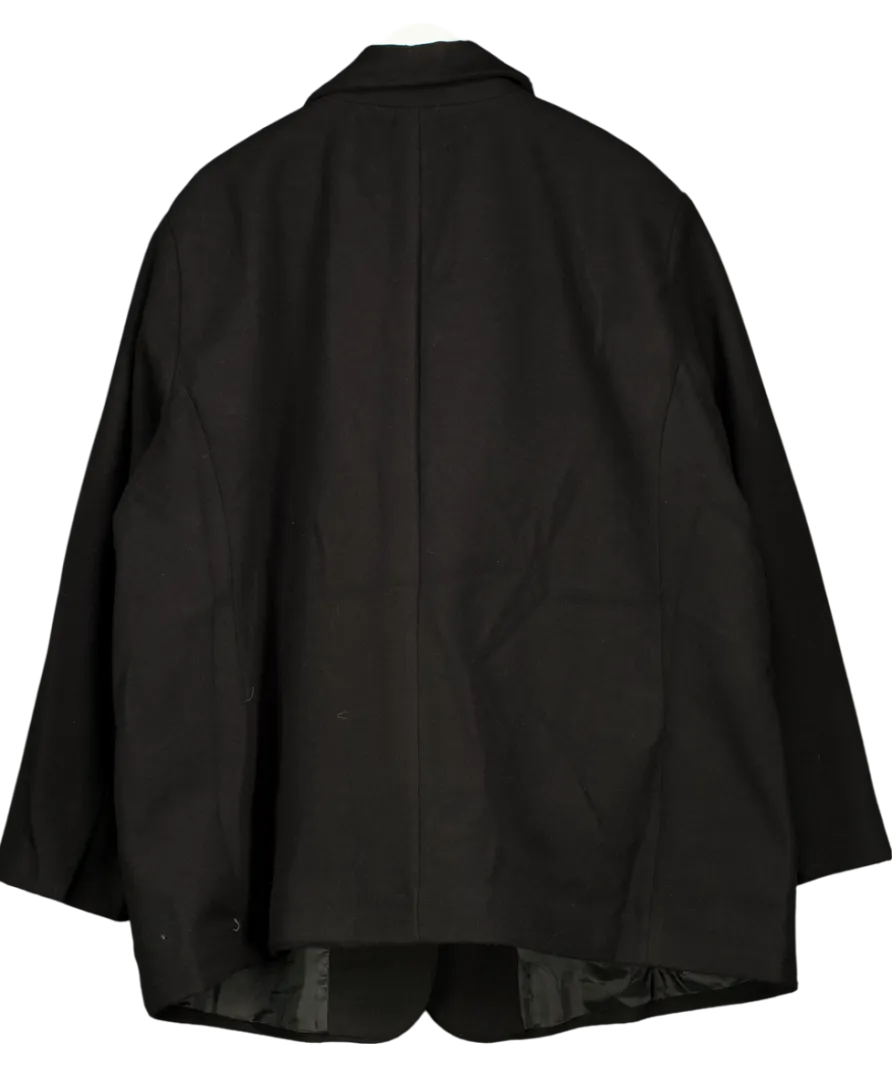 ASOS Black Curve Wool Look Coat UK XXL