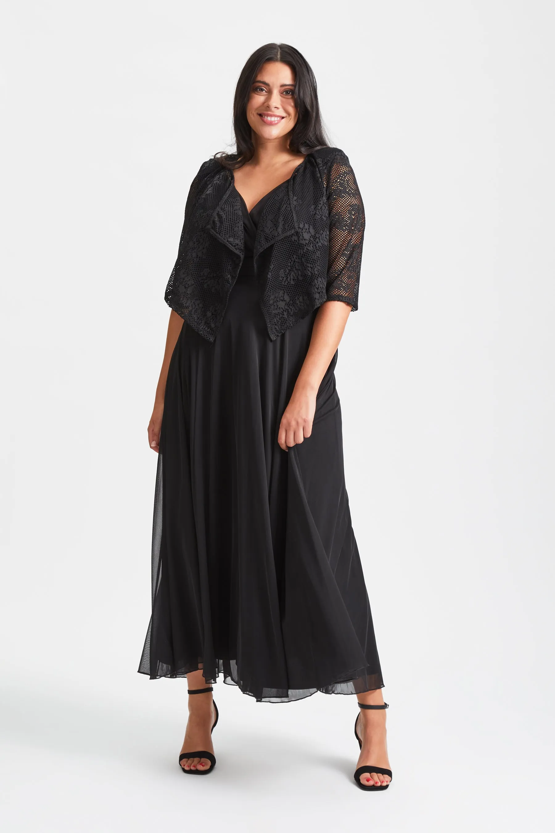 Black Crop Waterfall Shrug
