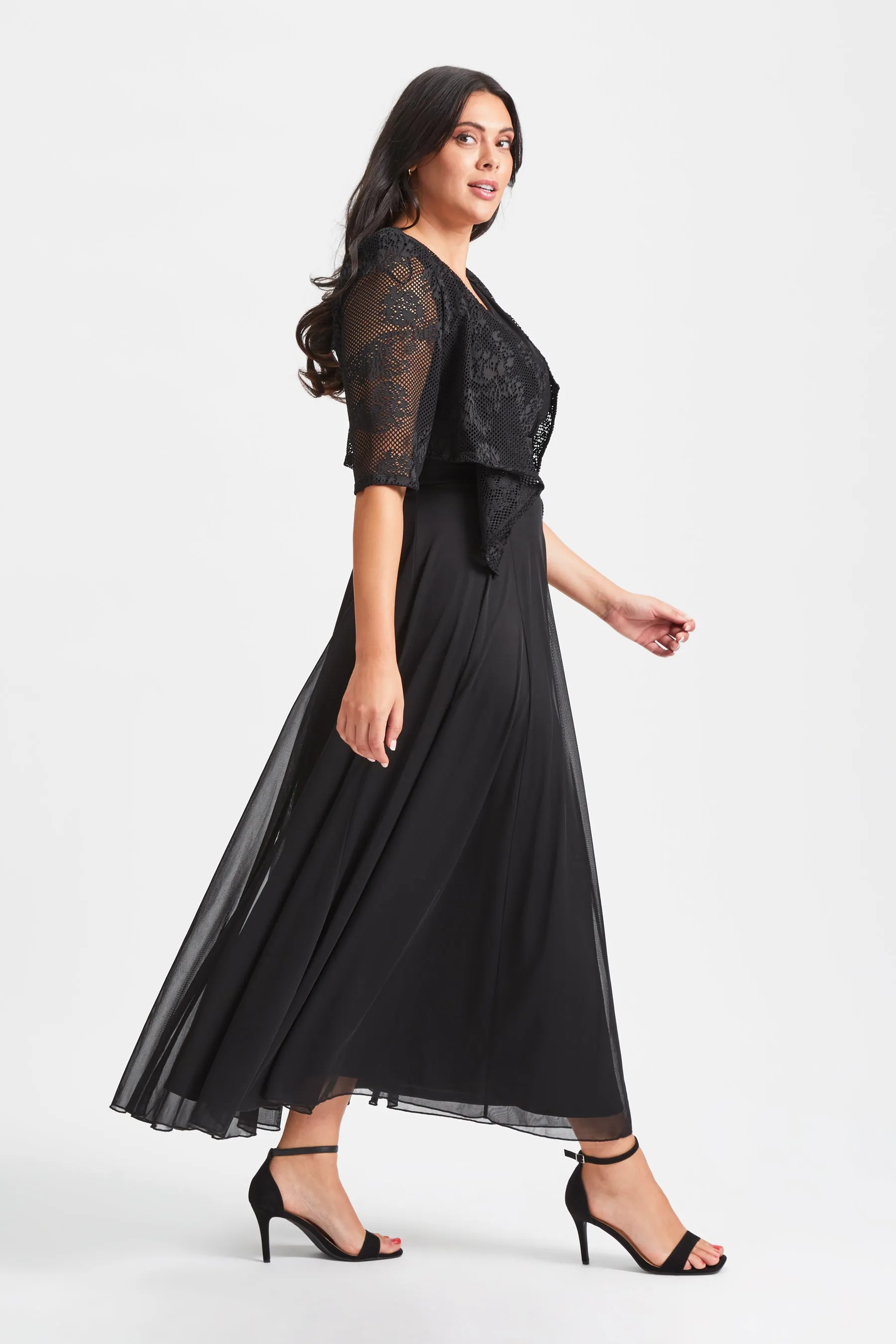Black Crop Waterfall Shrug