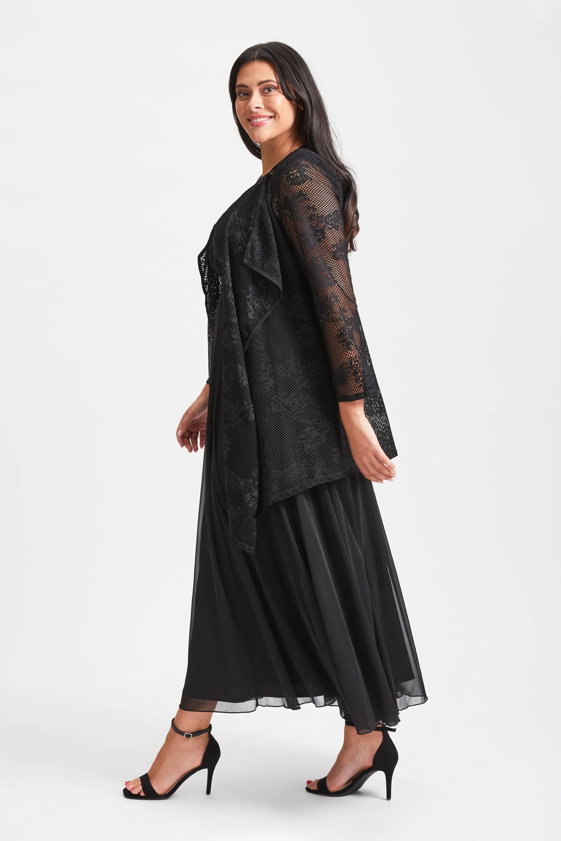 Black Lace Waterfall Shrug