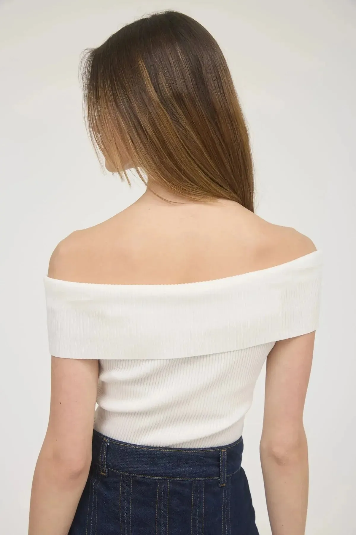 Blu Pepper Summer Brunch Top – Off-the-Shoulder Knit Style Top