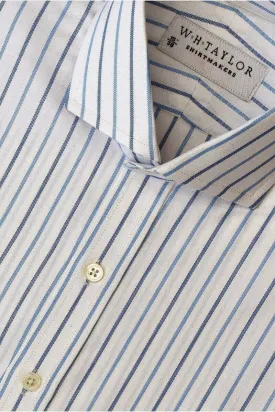 Blue Navy Alternate Dress Stripe Oxford Ladies Bespoke Shirt