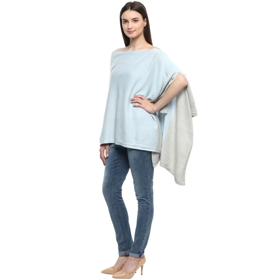 Color Block Knitted Poncho