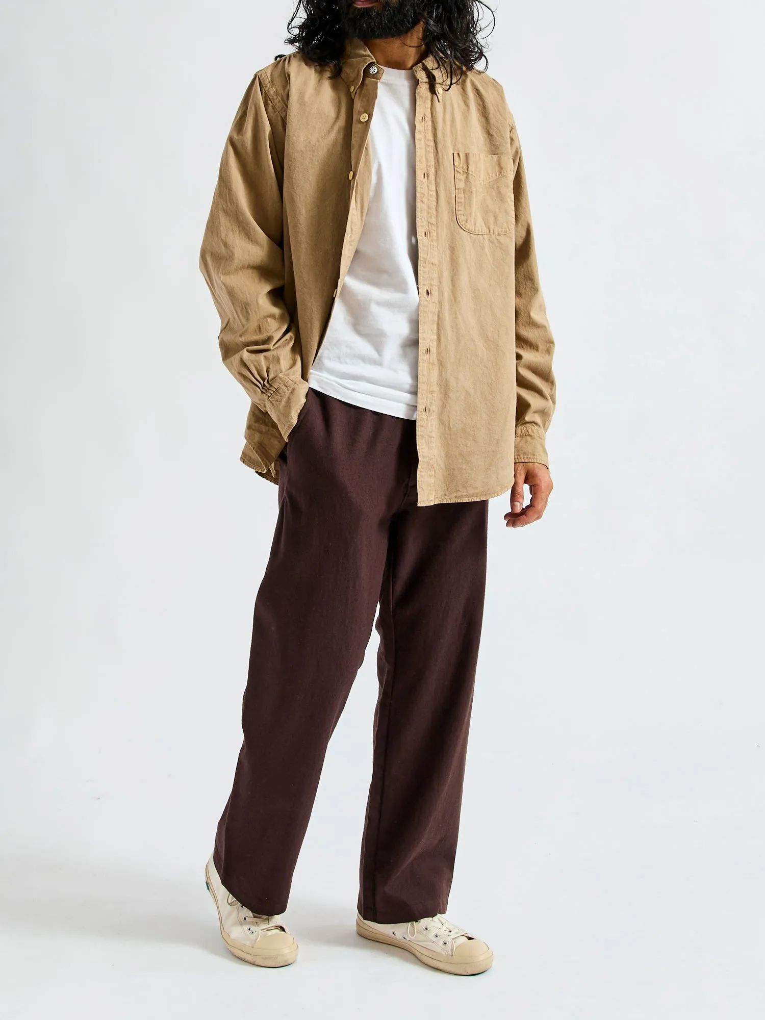 Cotton Wool Easy Pants in Brown
