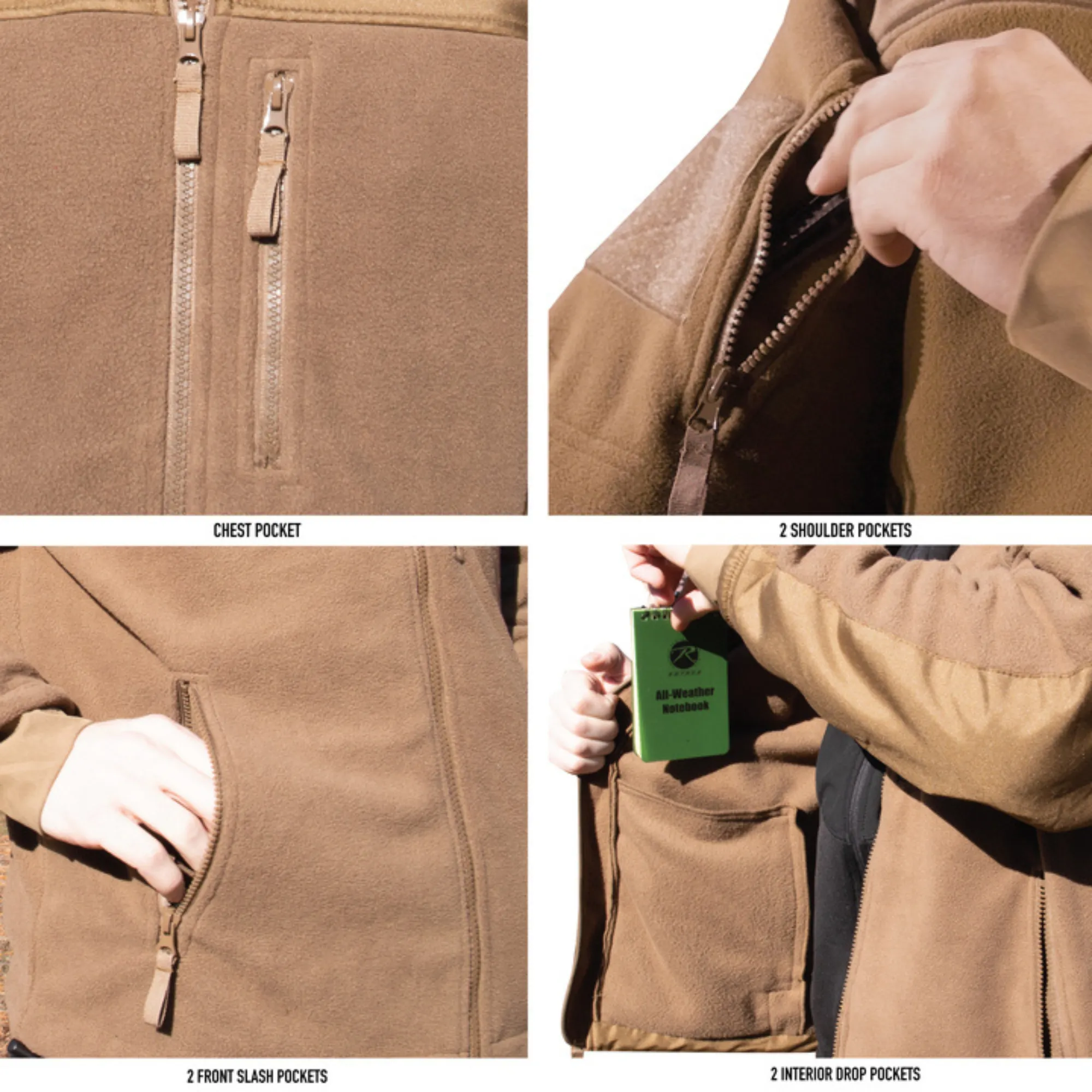 Coyote Brown - Tactical Special Operations Fleece Jacket - Full Zip