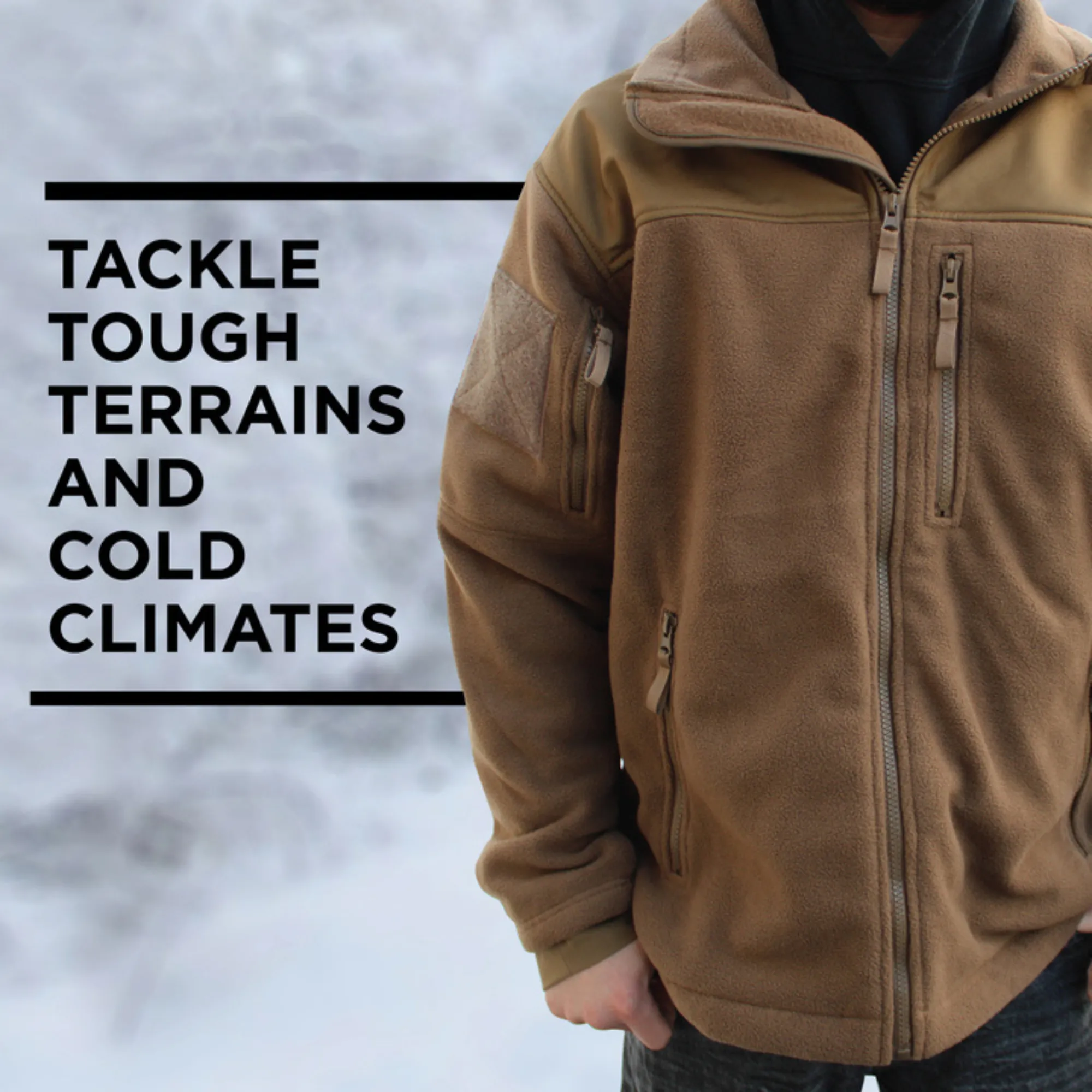 Coyote Brown - Tactical Special Operations Fleece Jacket - Full Zip