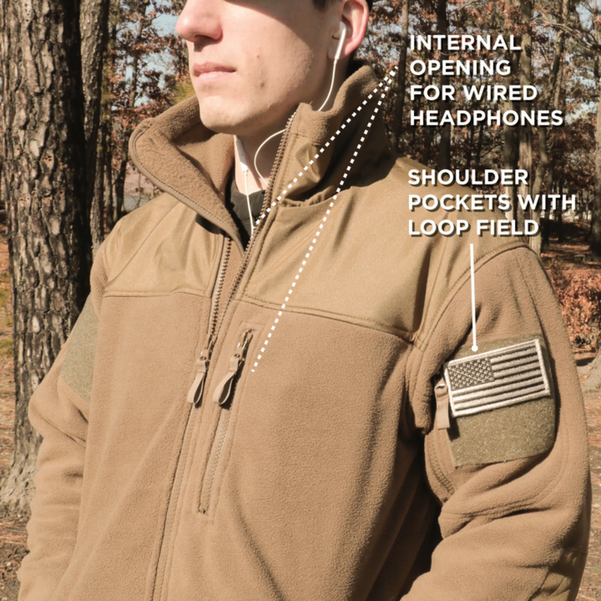 Coyote Brown - Tactical Special Operations Fleece Jacket - Full Zip