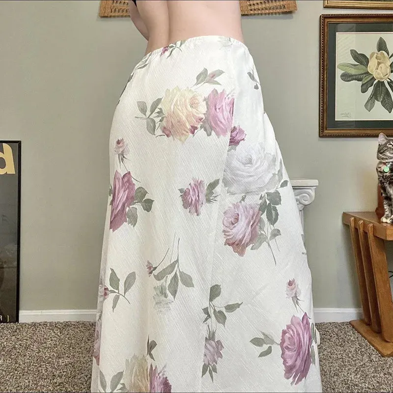 Elegant Printed High Waist Maxi Skirt – Chic & Timeless