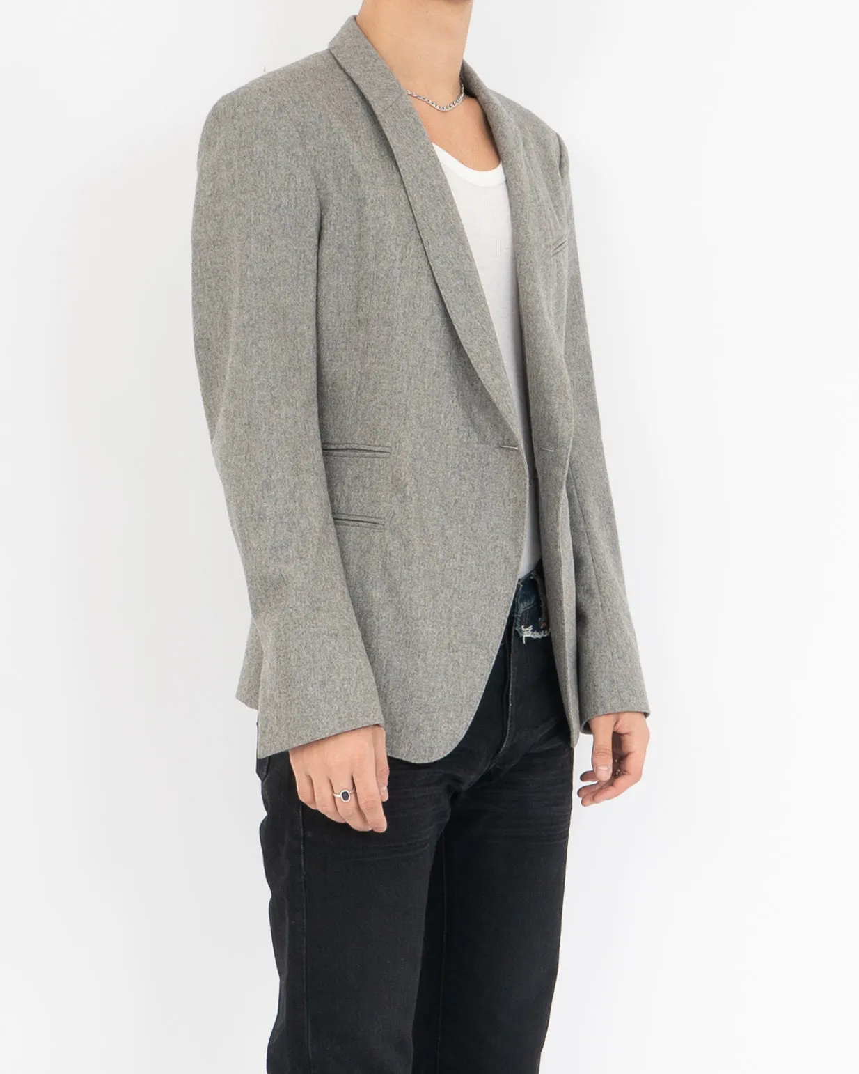 FW14 Grey Shawl Collar Blazer