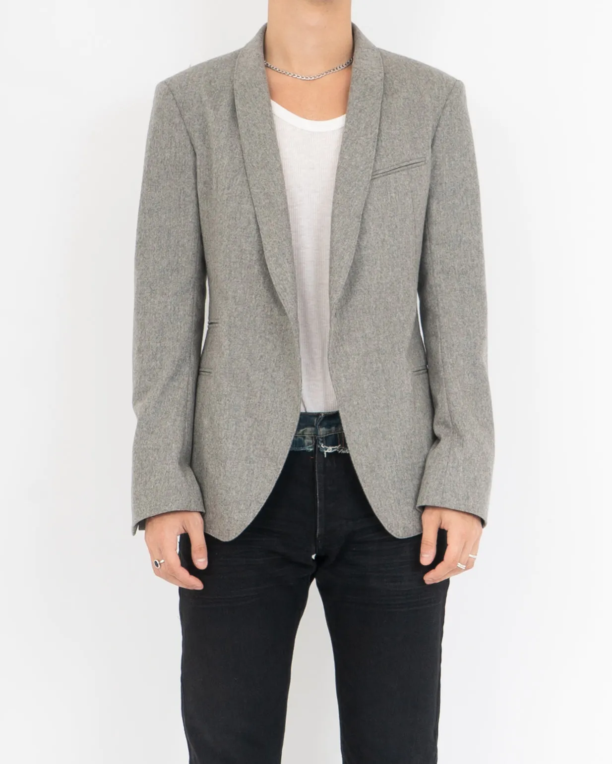 FW14 Grey Shawl Collar Blazer
