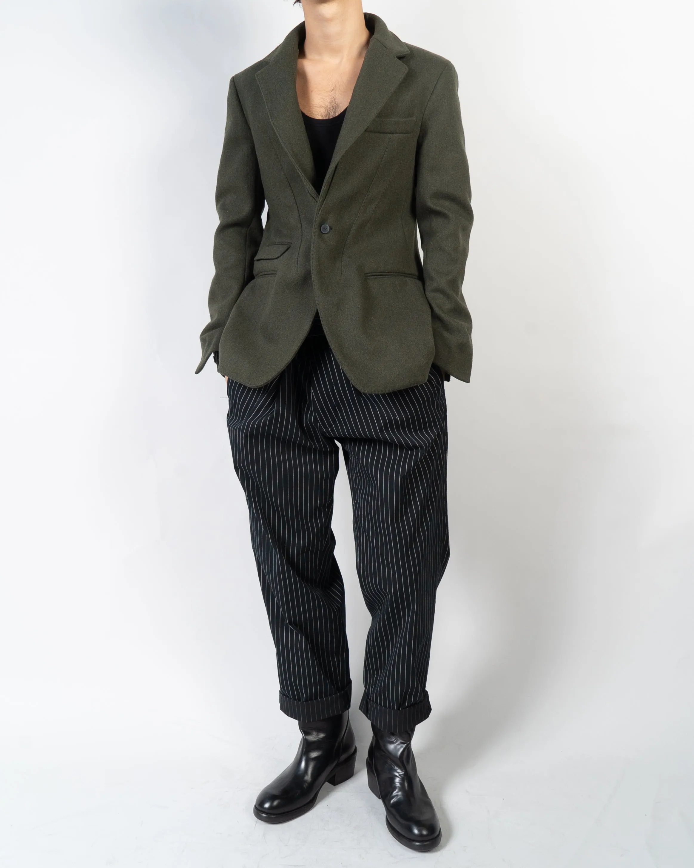 FW16 Military Green Wool Blazer Sample