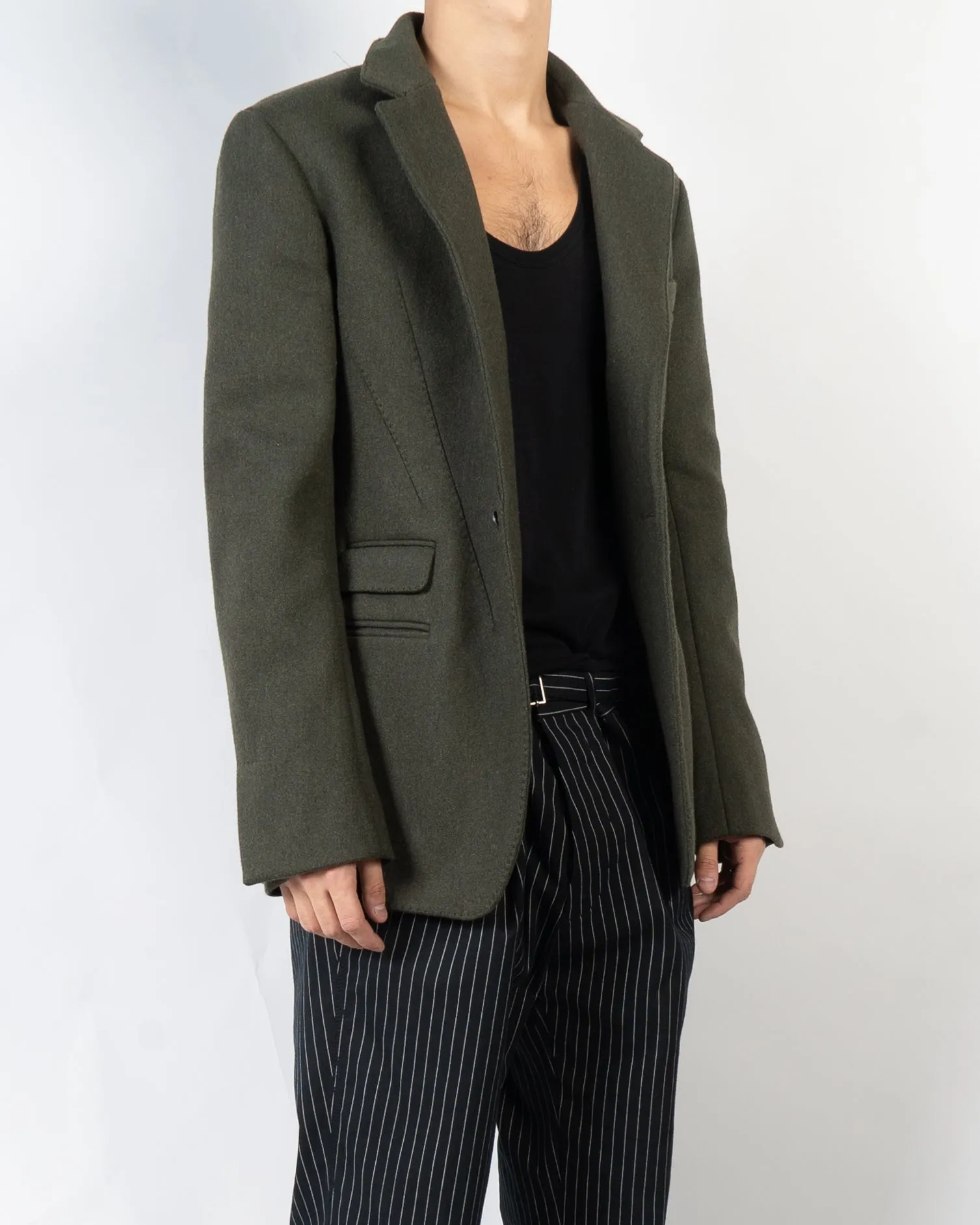 FW16 Military Green Wool Blazer Sample