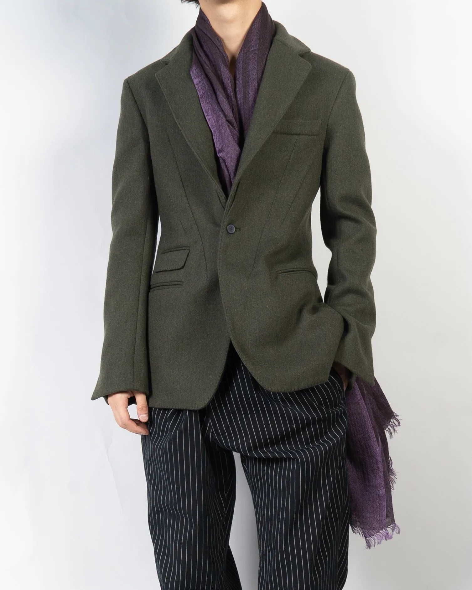 FW16 Military Green Wool Blazer Sample