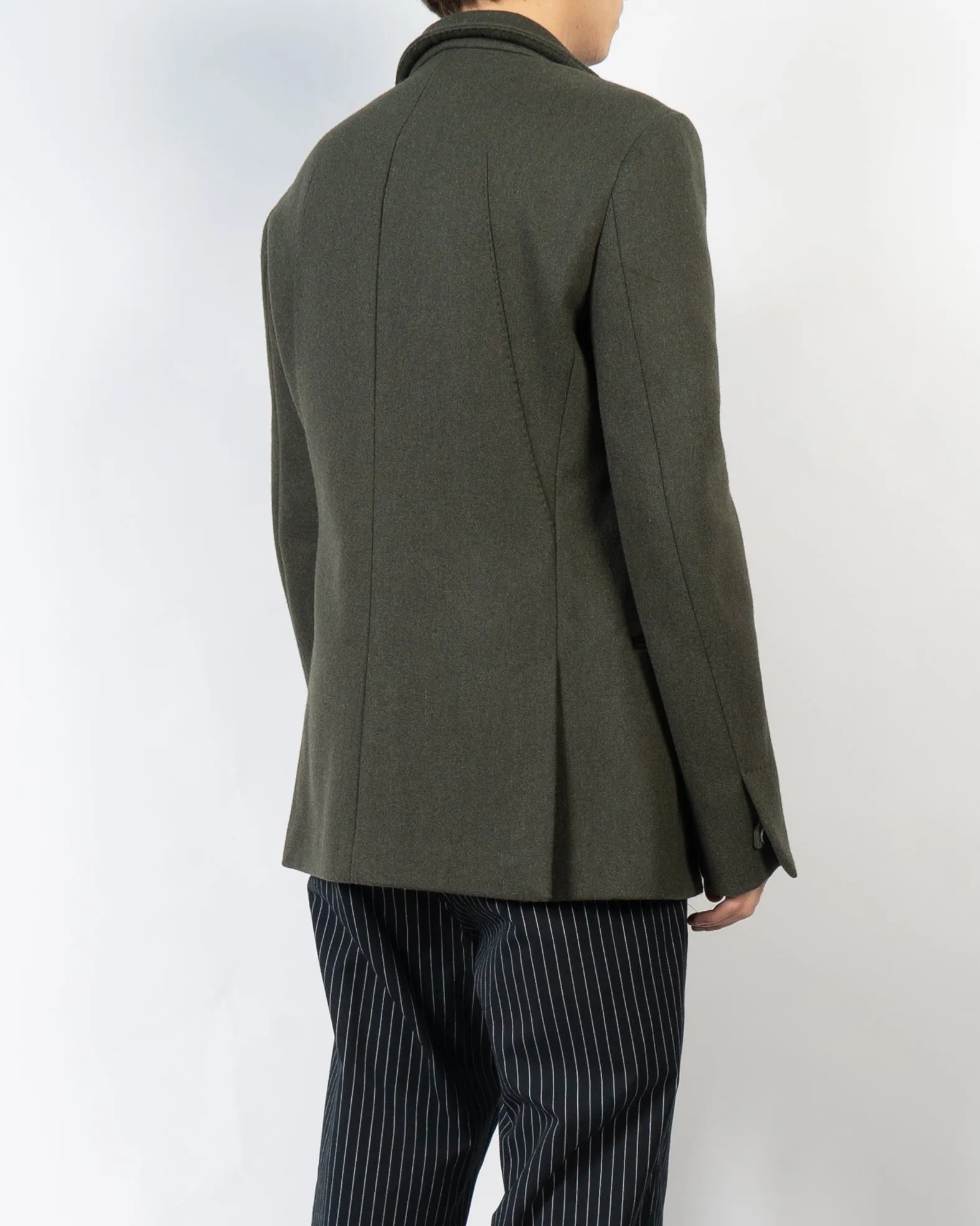 FW16 Military Green Wool Blazer Sample