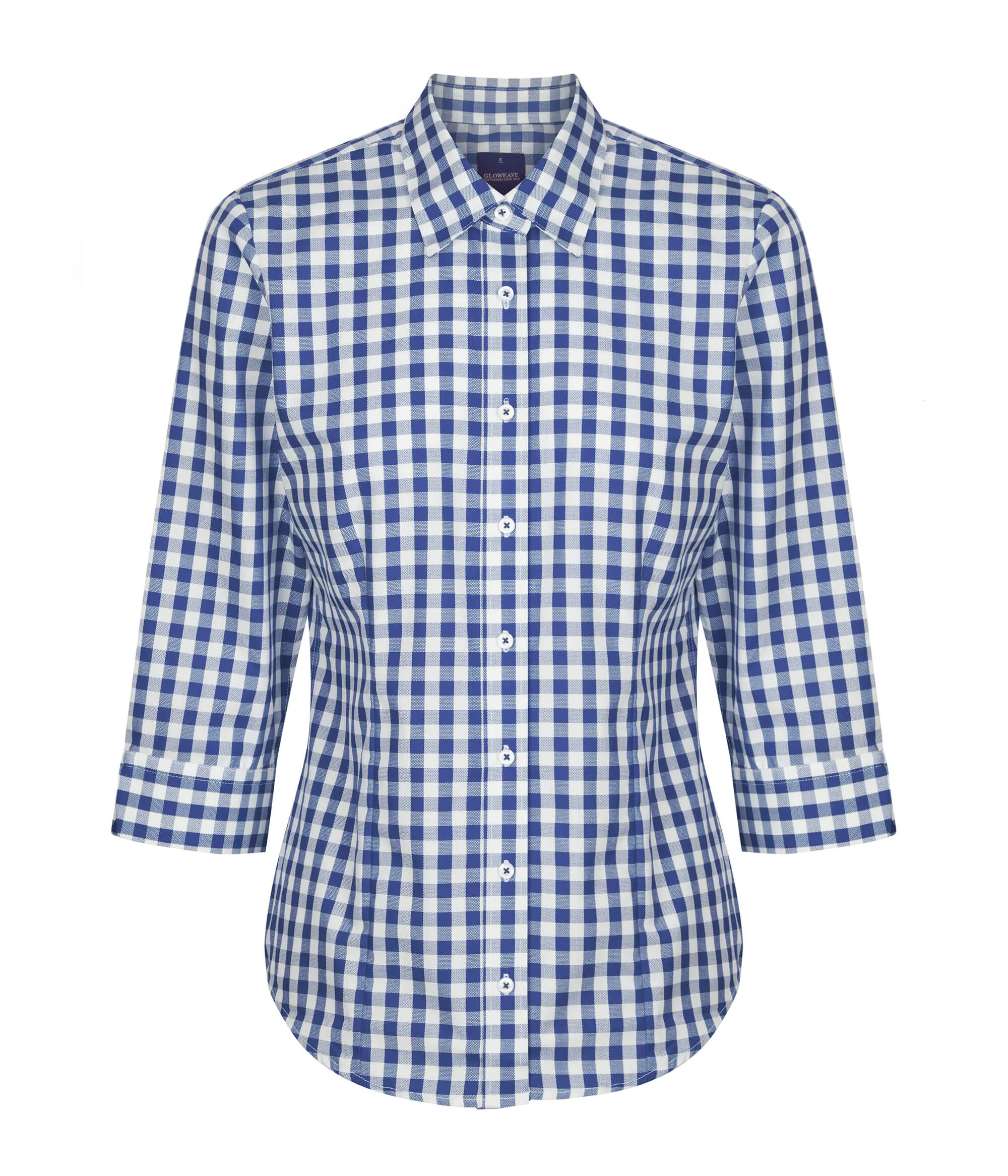 Gloweave Ladies  Royal Oxford Gingham 3/4 Sleeve Shirt (1710WL)