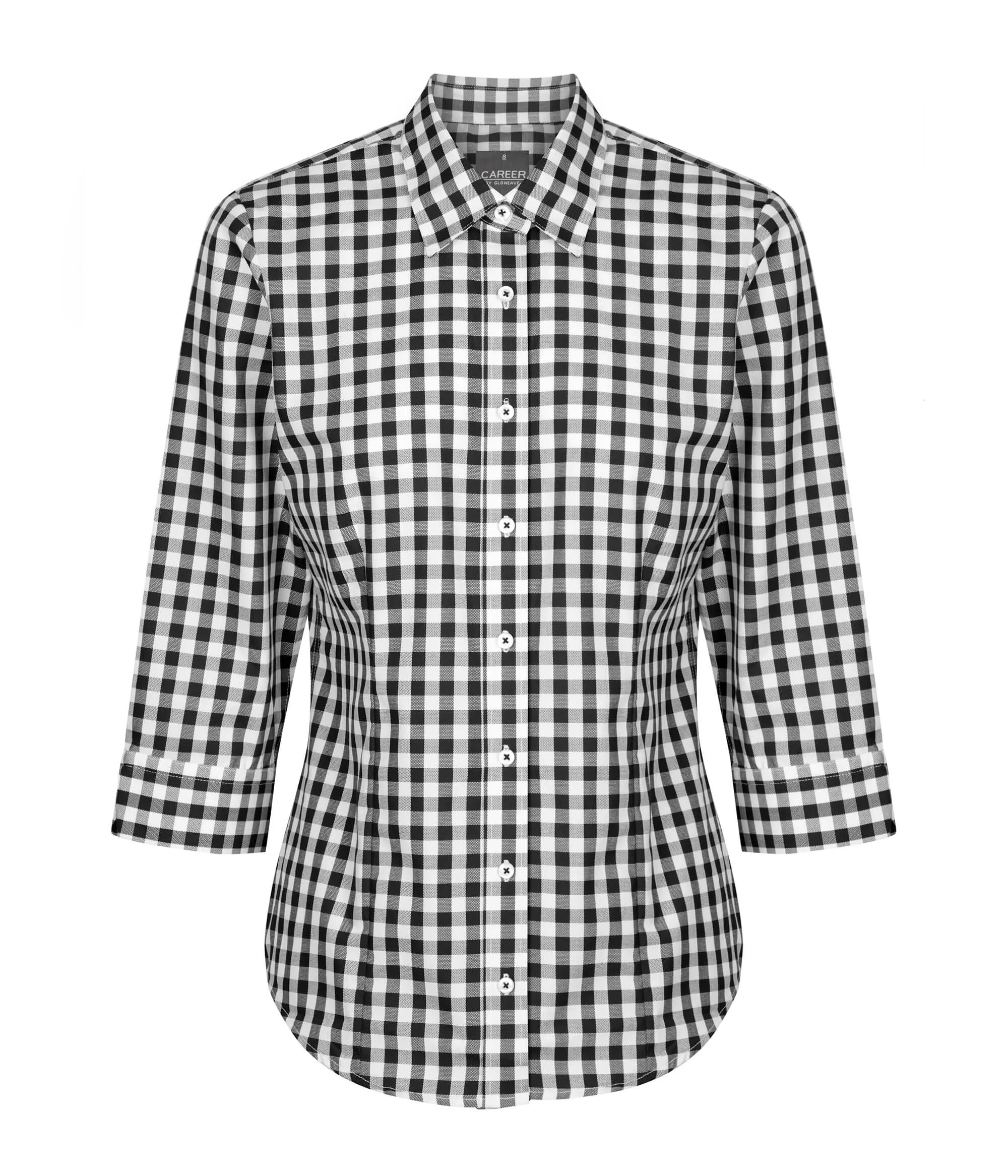 Gloweave Ladies  Royal Oxford Gingham 3/4 Sleeve Shirt (1710WL)
