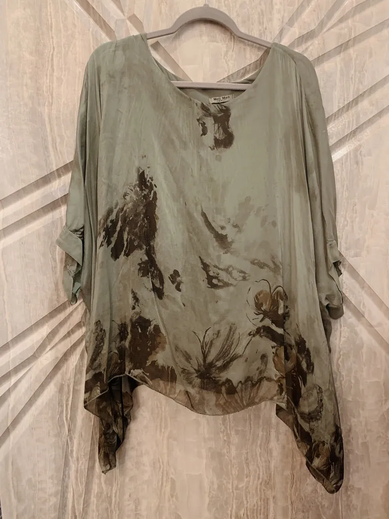 Jackie Spot Silk Top 3260