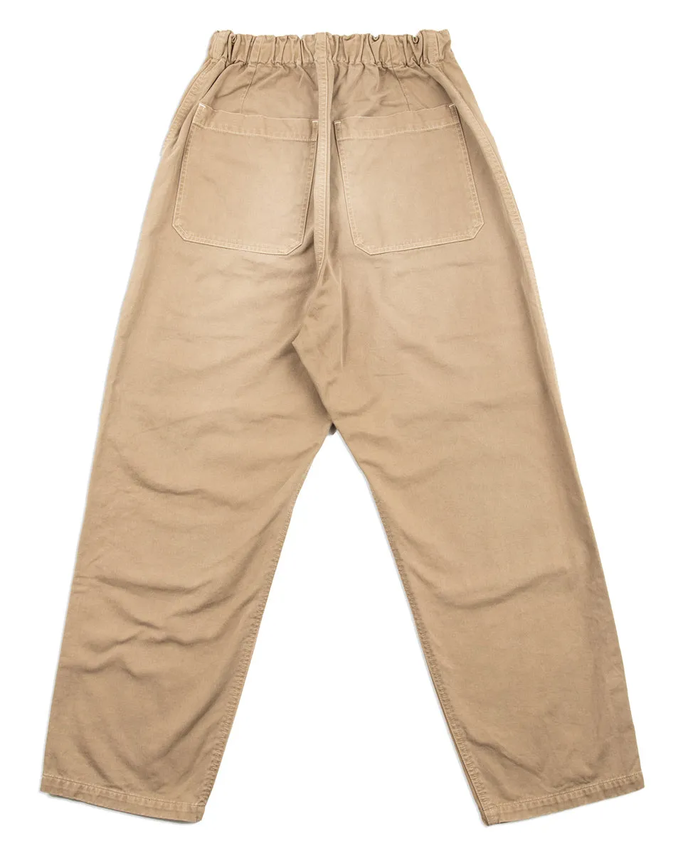 KATSURAGI Cotton W-Knee EASY Pants - Beige