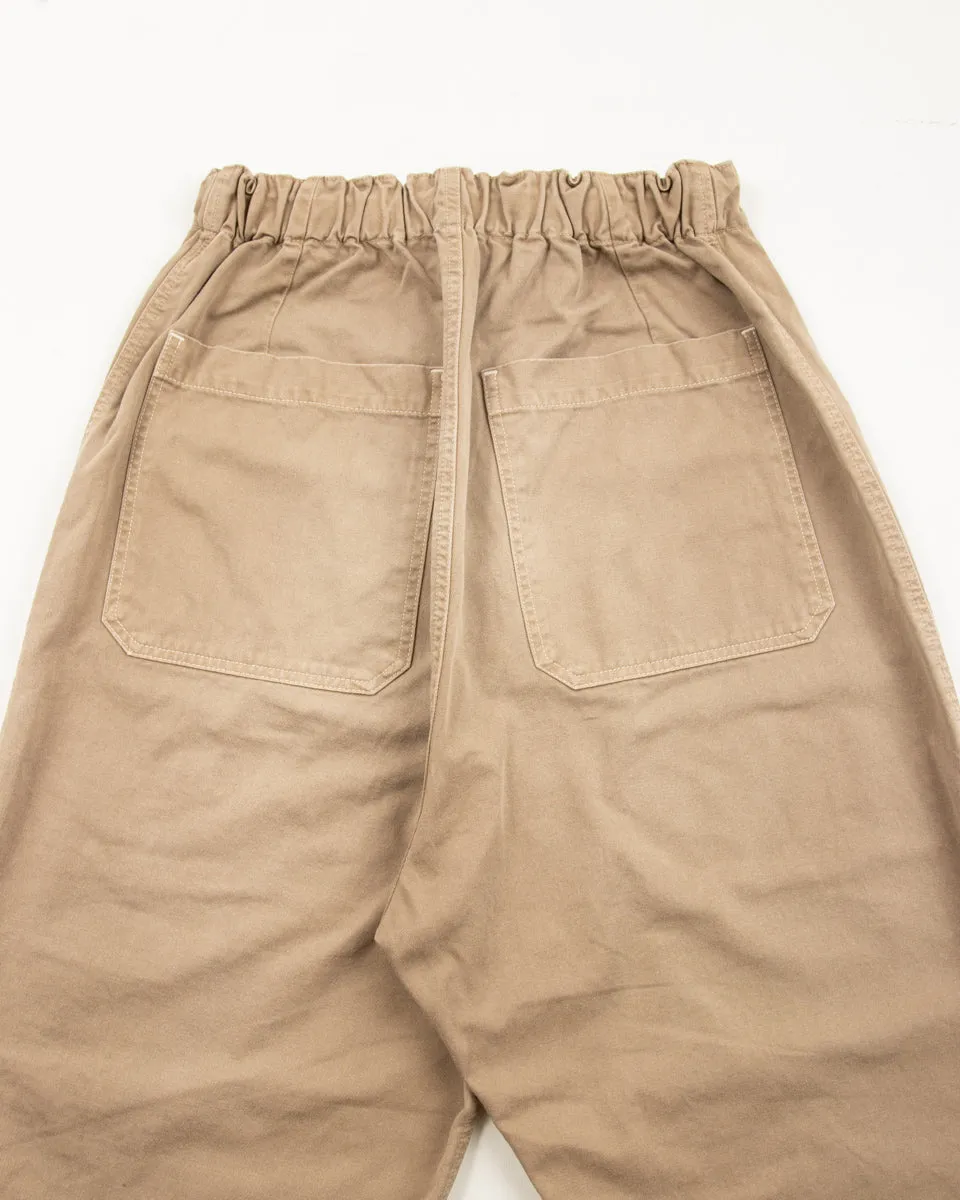 KATSURAGI Cotton W-Knee EASY Pants - Beige
