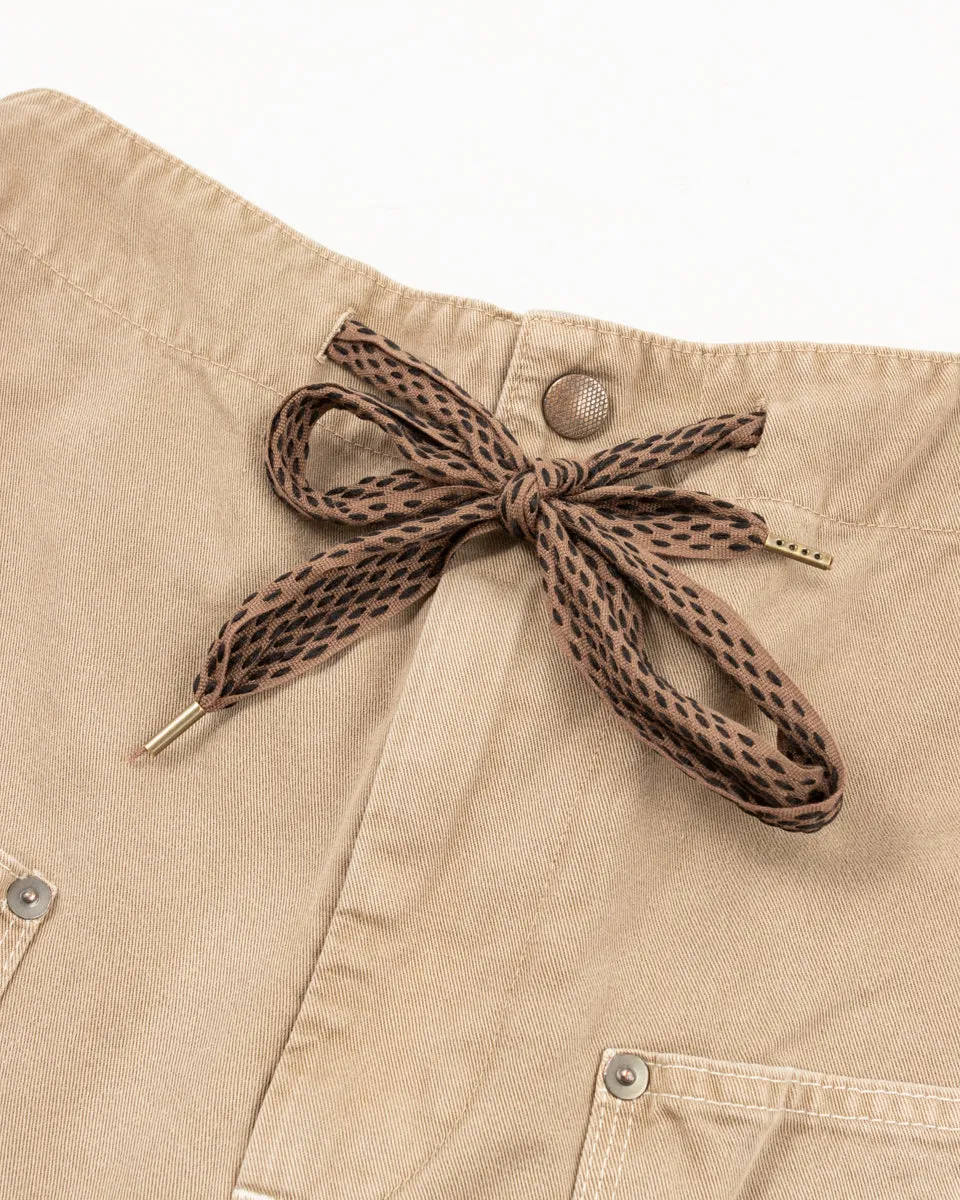 KATSURAGI Cotton W-Knee EASY Pants - Beige