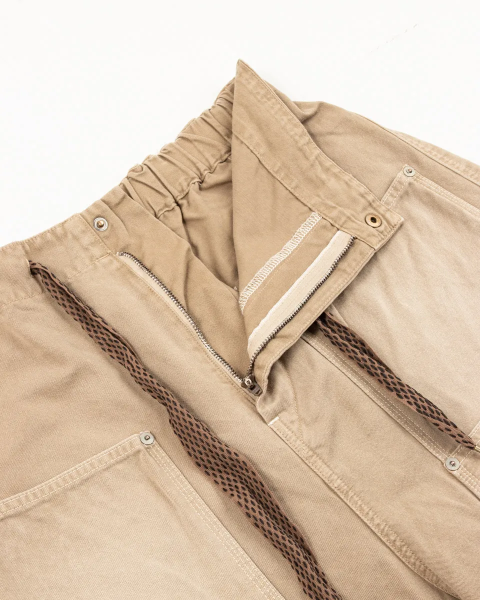 KATSURAGI Cotton W-Knee EASY Pants - Beige