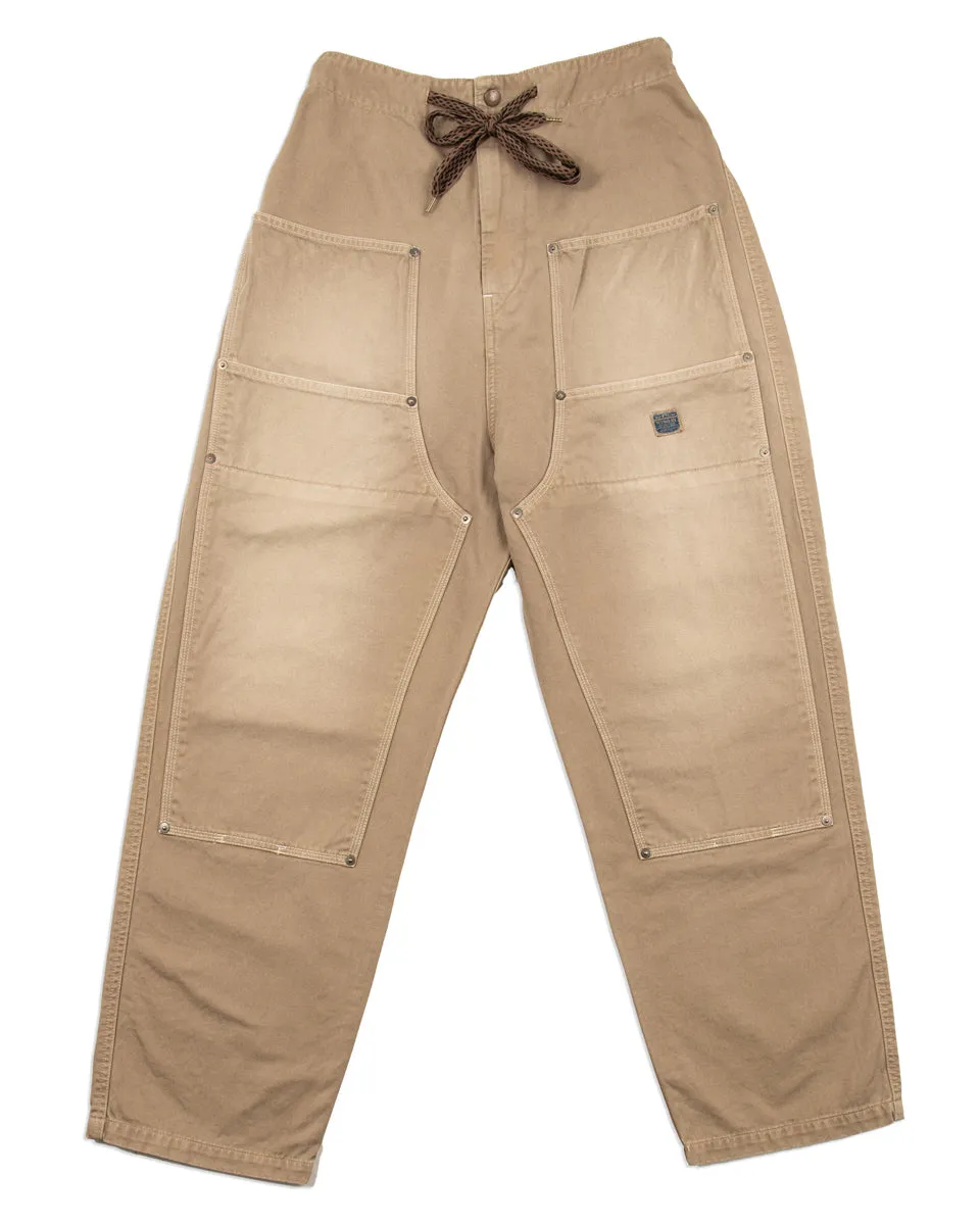 KATSURAGI Cotton W-Knee EASY Pants - Beige