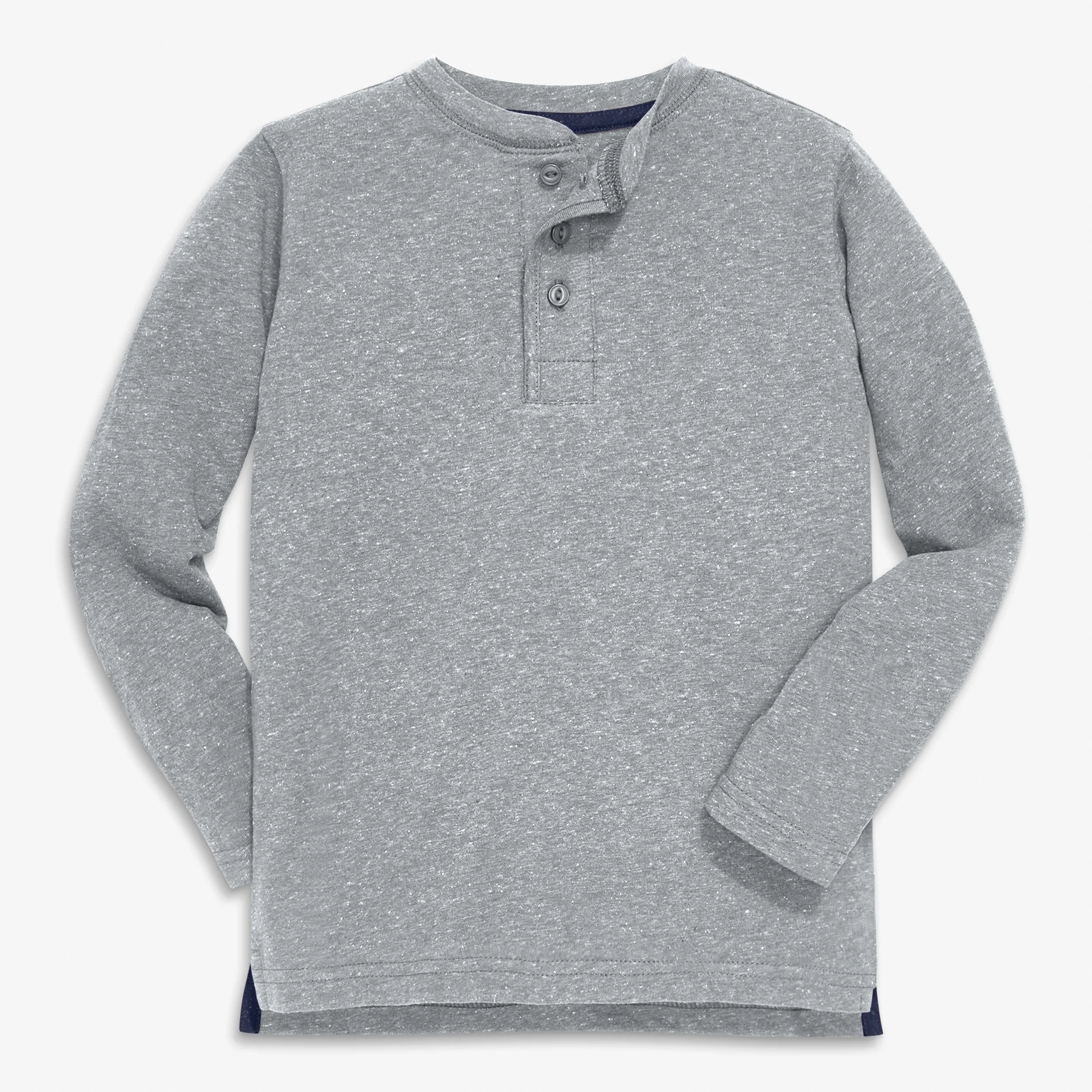 Kids heathered long sleeve henley