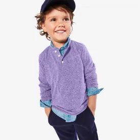 Kids heathered long sleeve henley