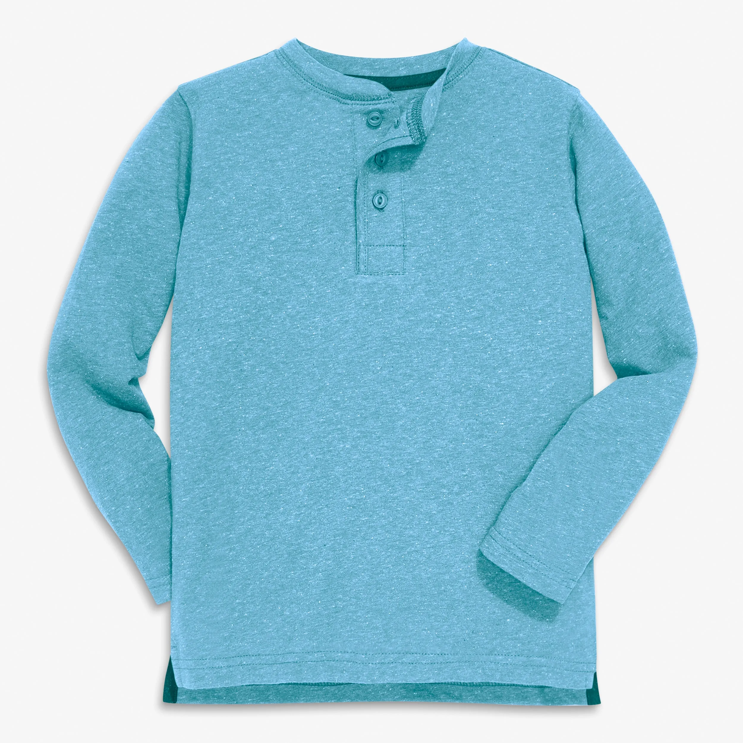 Kids heathered long sleeve henley