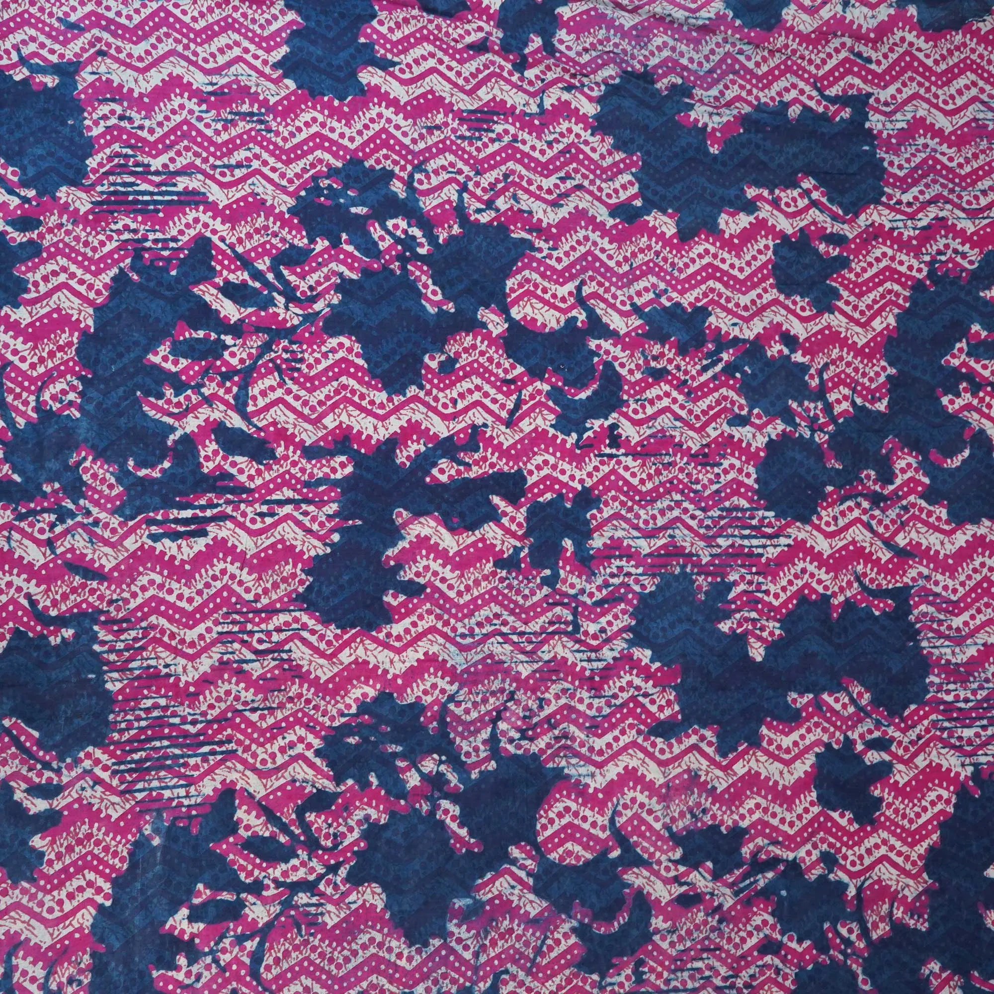 Magenta & Indigo Mulmul Fabric NC-24590