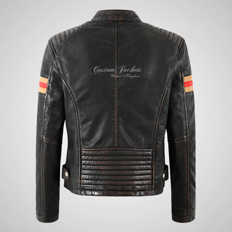 MEDELLIN Ladies Vintage Waxed Leather Biker Jacket