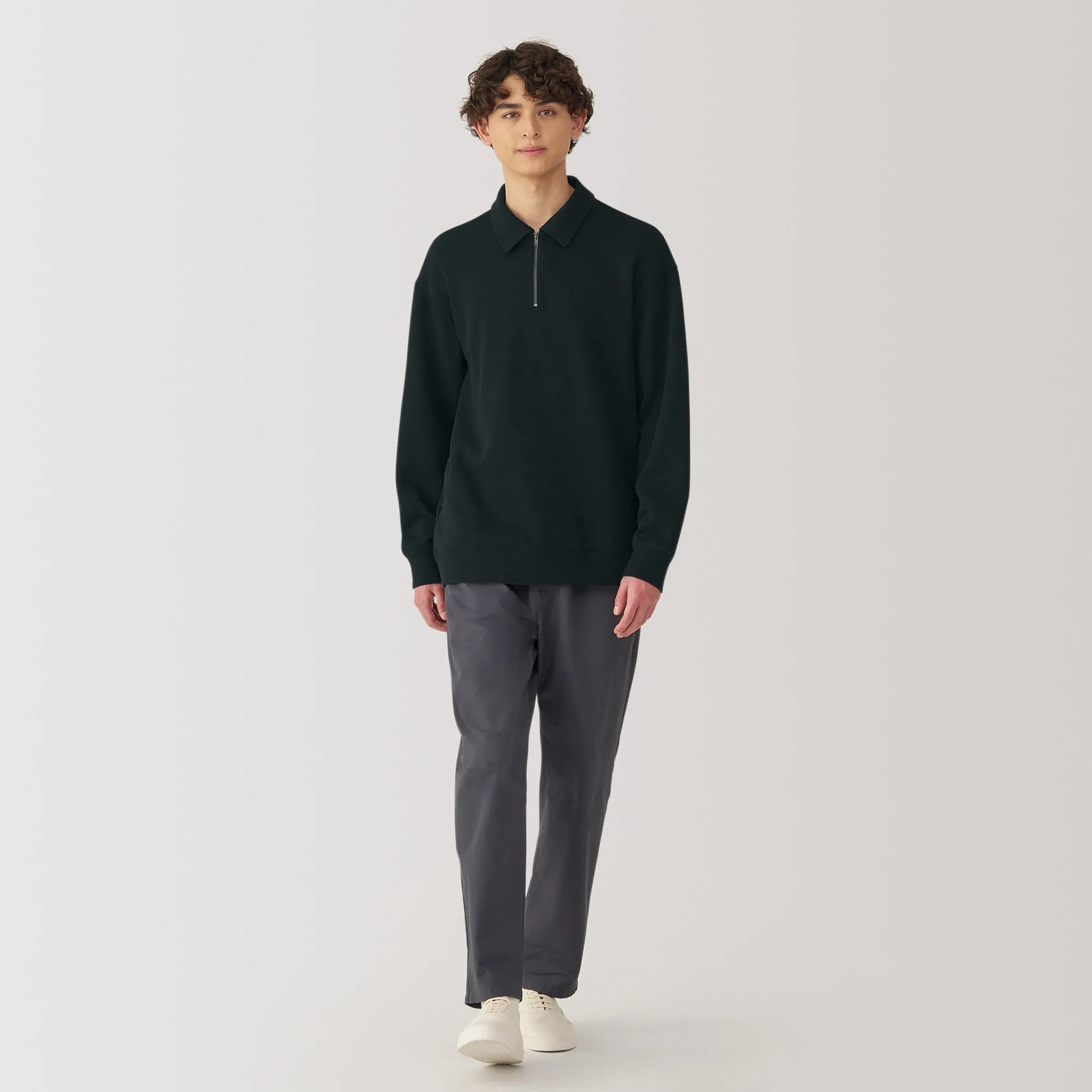 Men's Double Knitted Collared Pullover