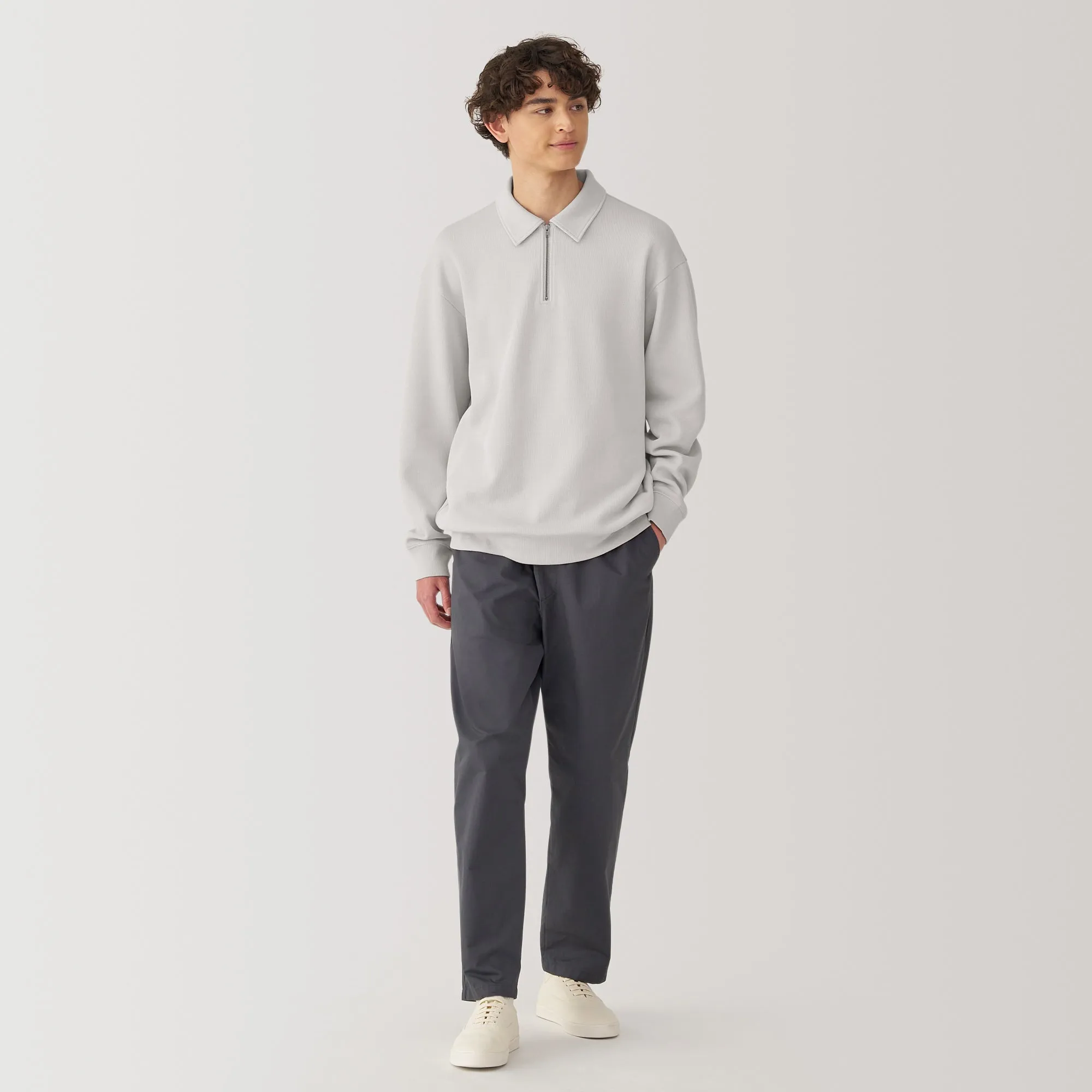 Men's Double Knitted Collared Pullover