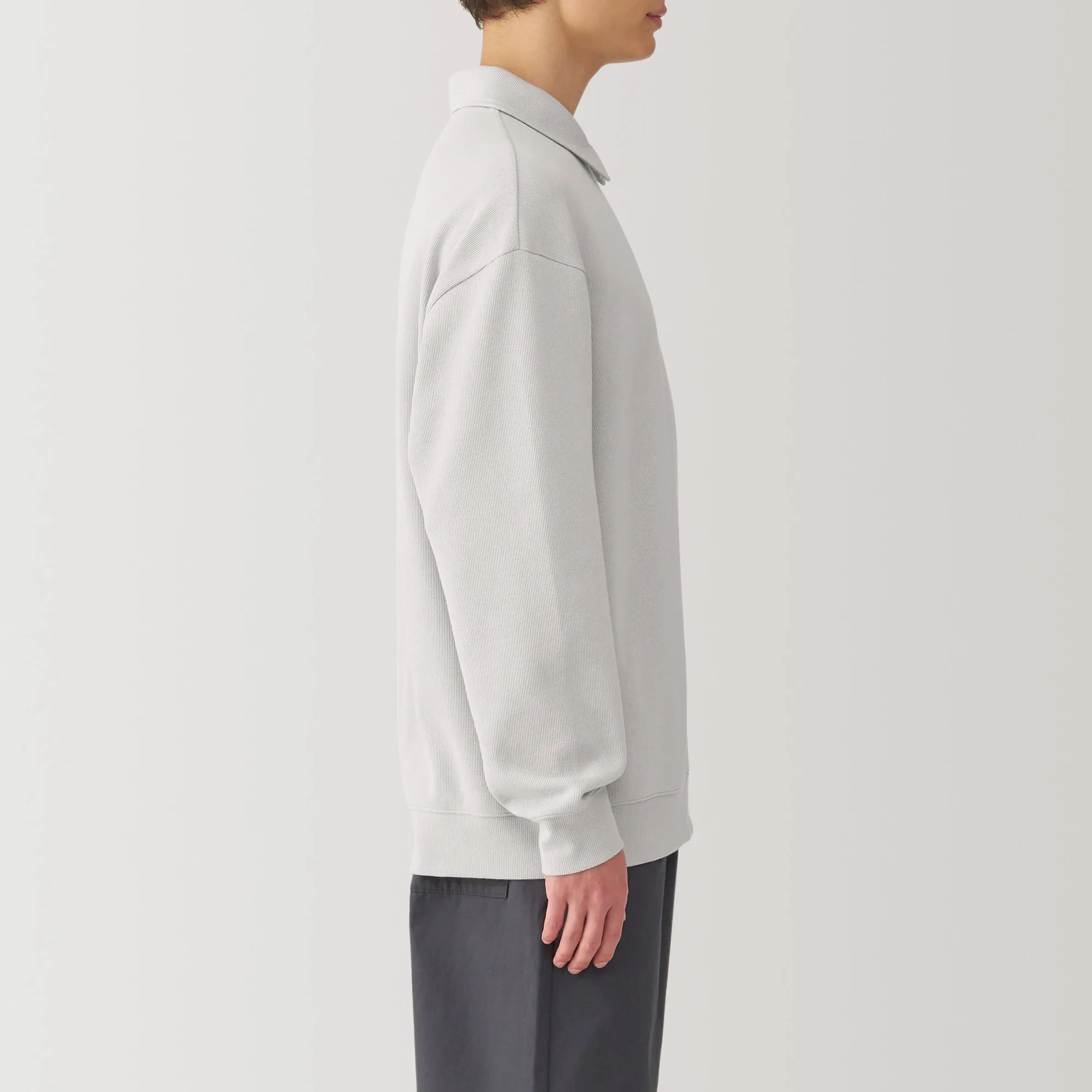 Men's Double Knitted Collared Pullover