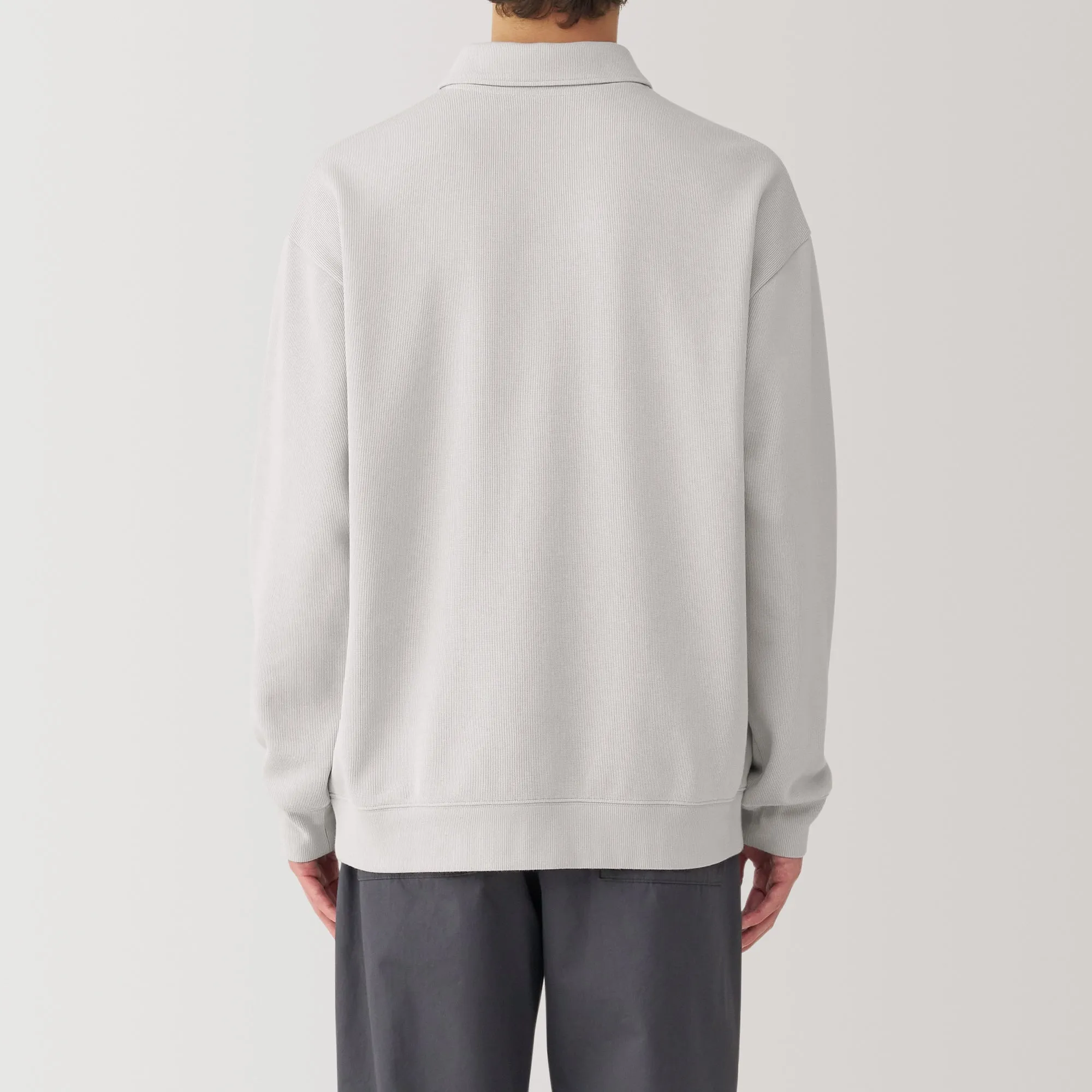 Men's Double Knitted Collared Pullover