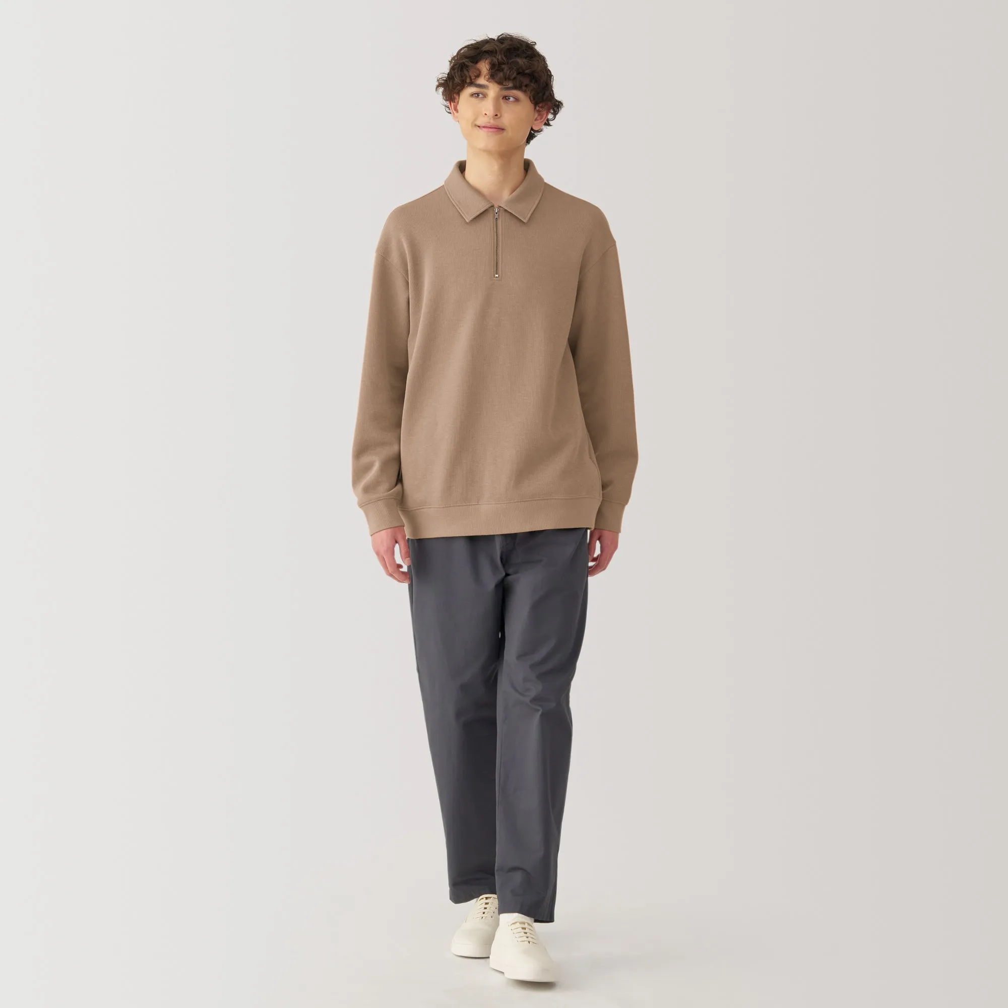 Men's Double Knitted Collared Pullover