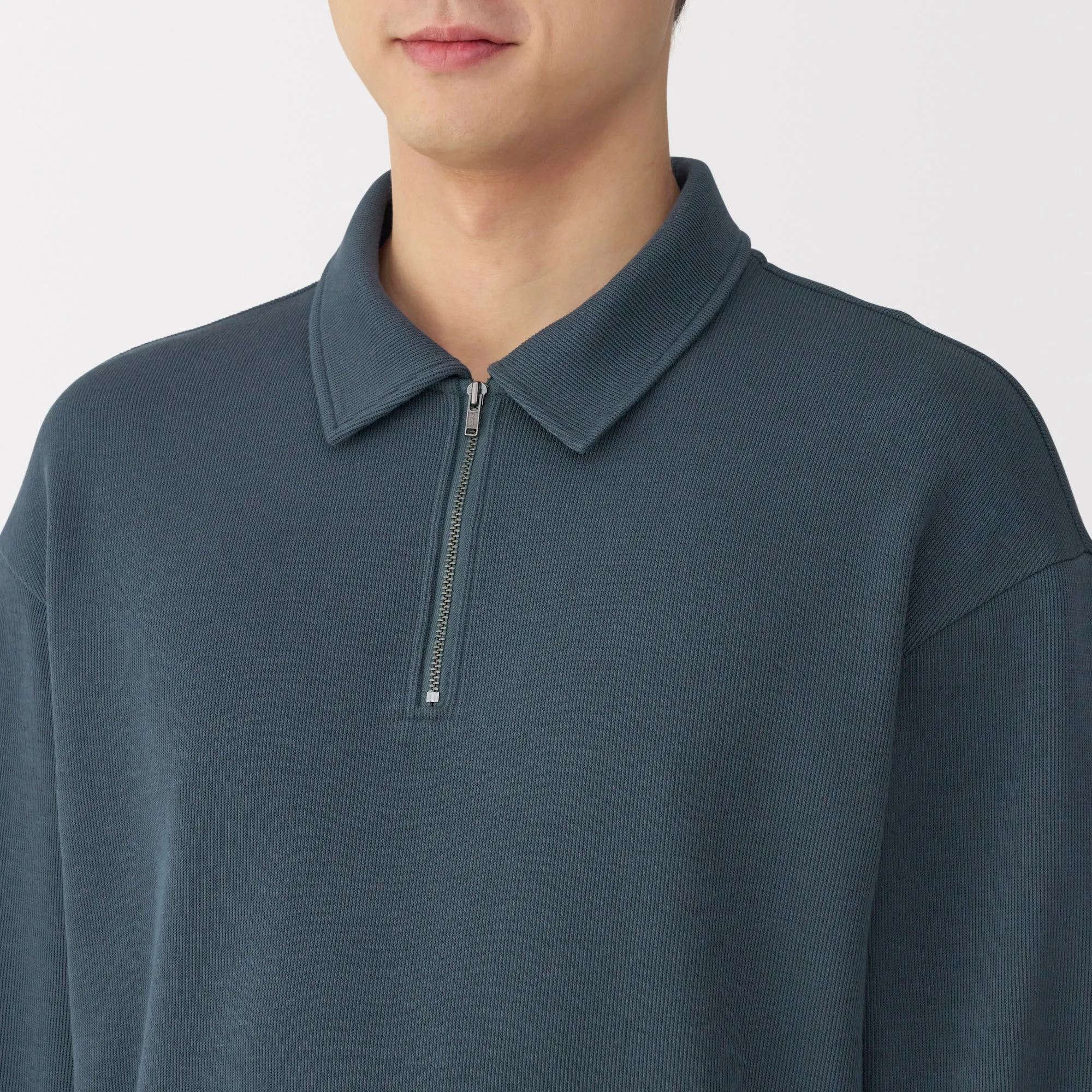 Men's Double Knitted Collared Pullover