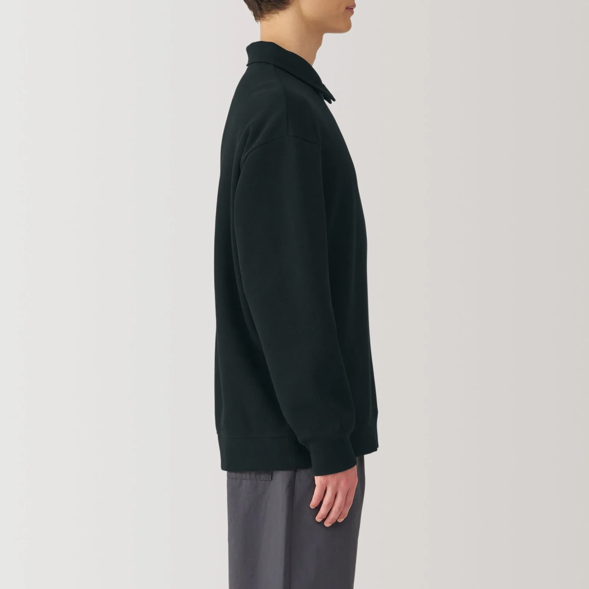 Men's Double Knitted Collared Pullover