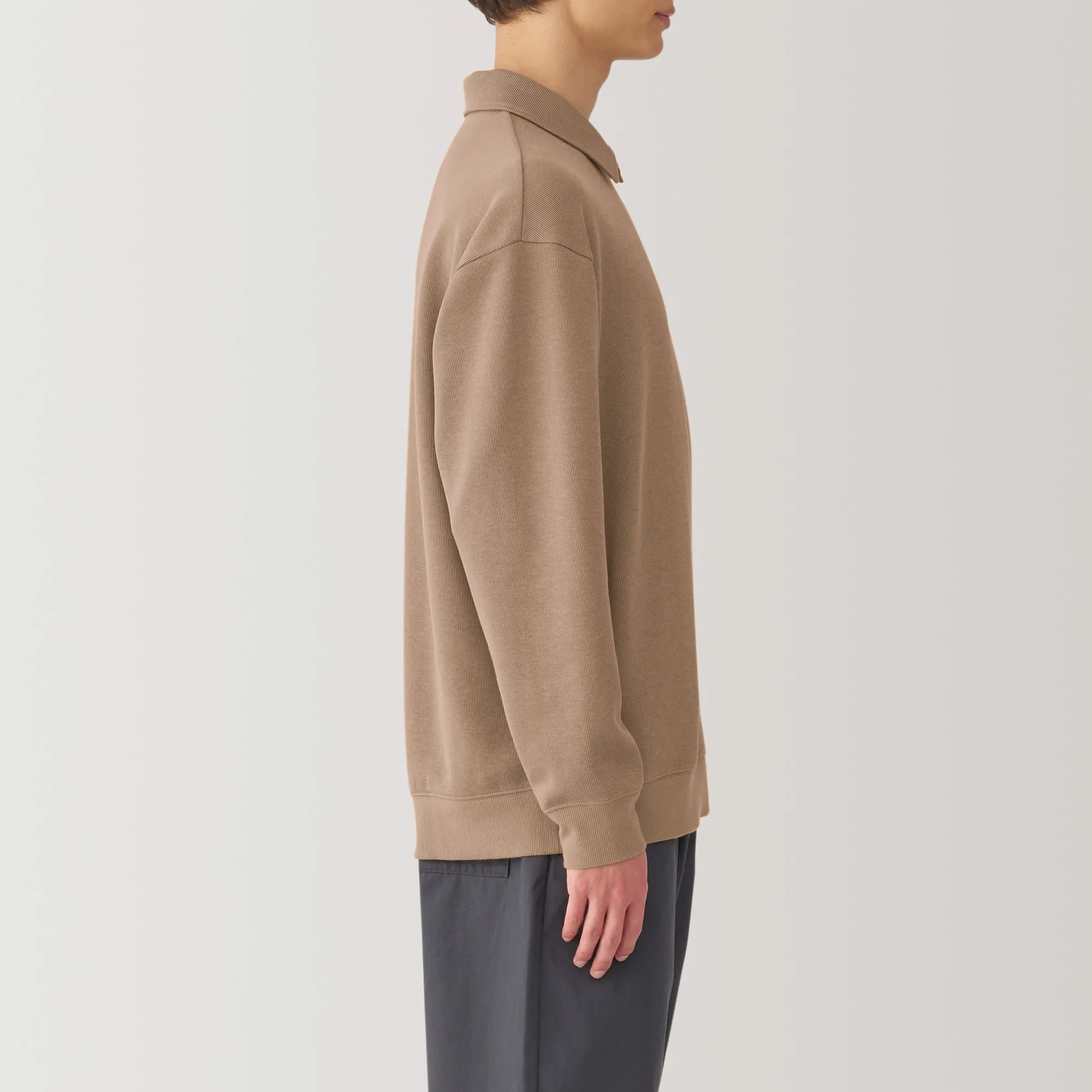 Men's Double Knitted Collared Pullover