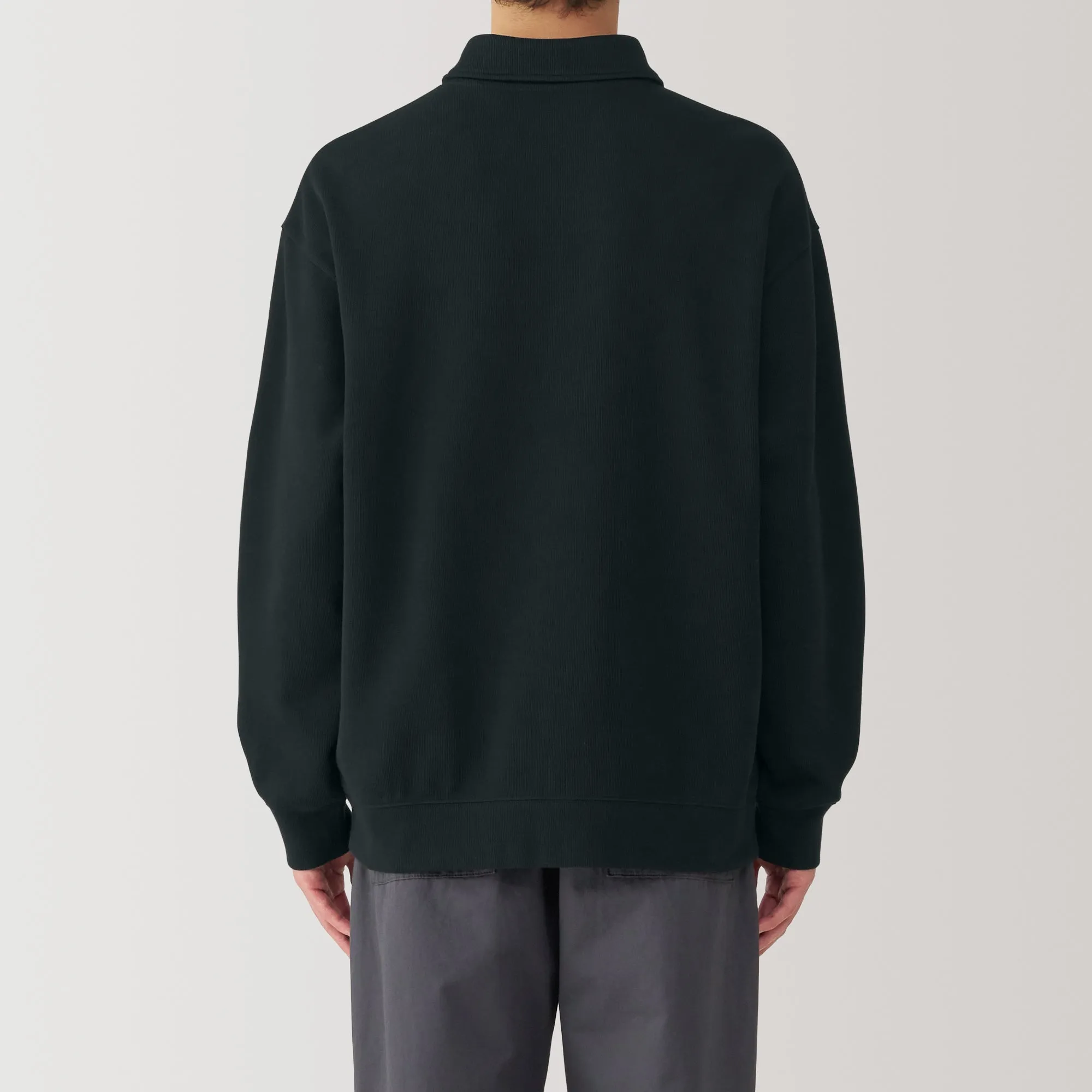 Men's Double Knitted Collared Pullover