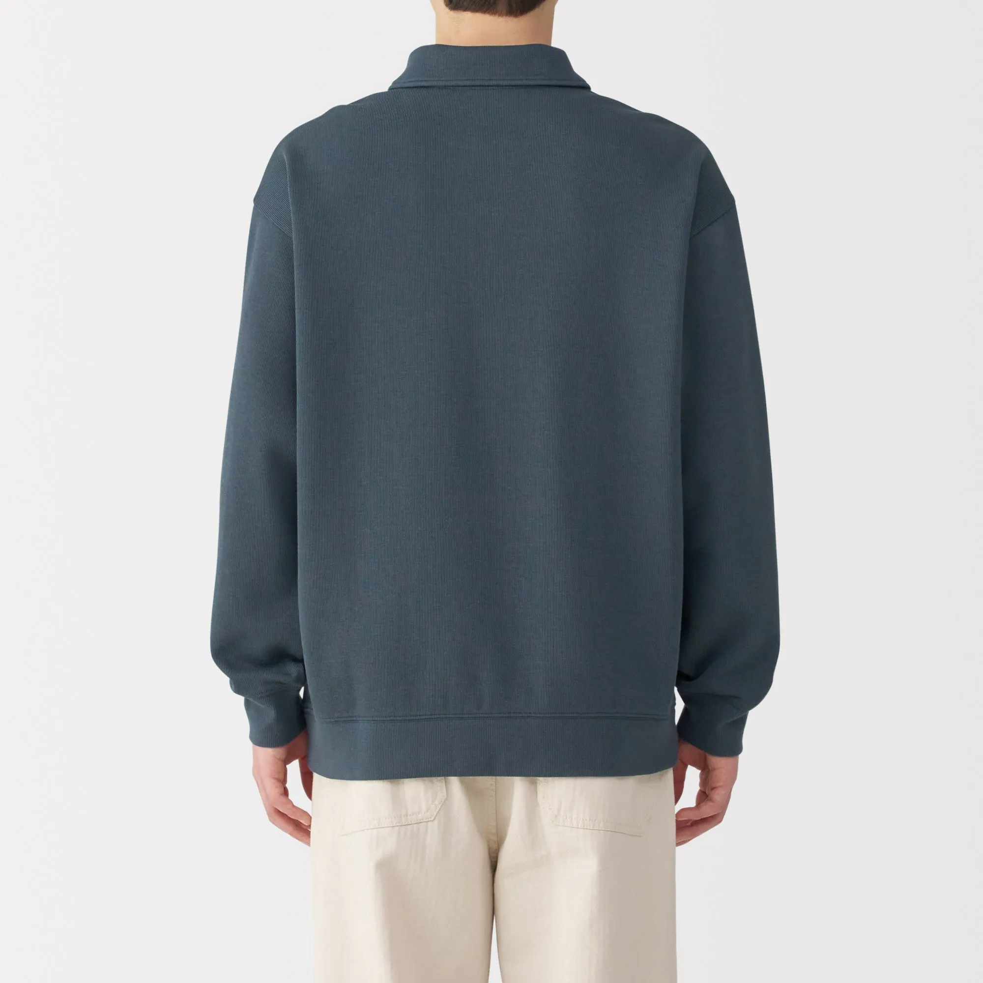 Men's Double Knitted Collared Pullover