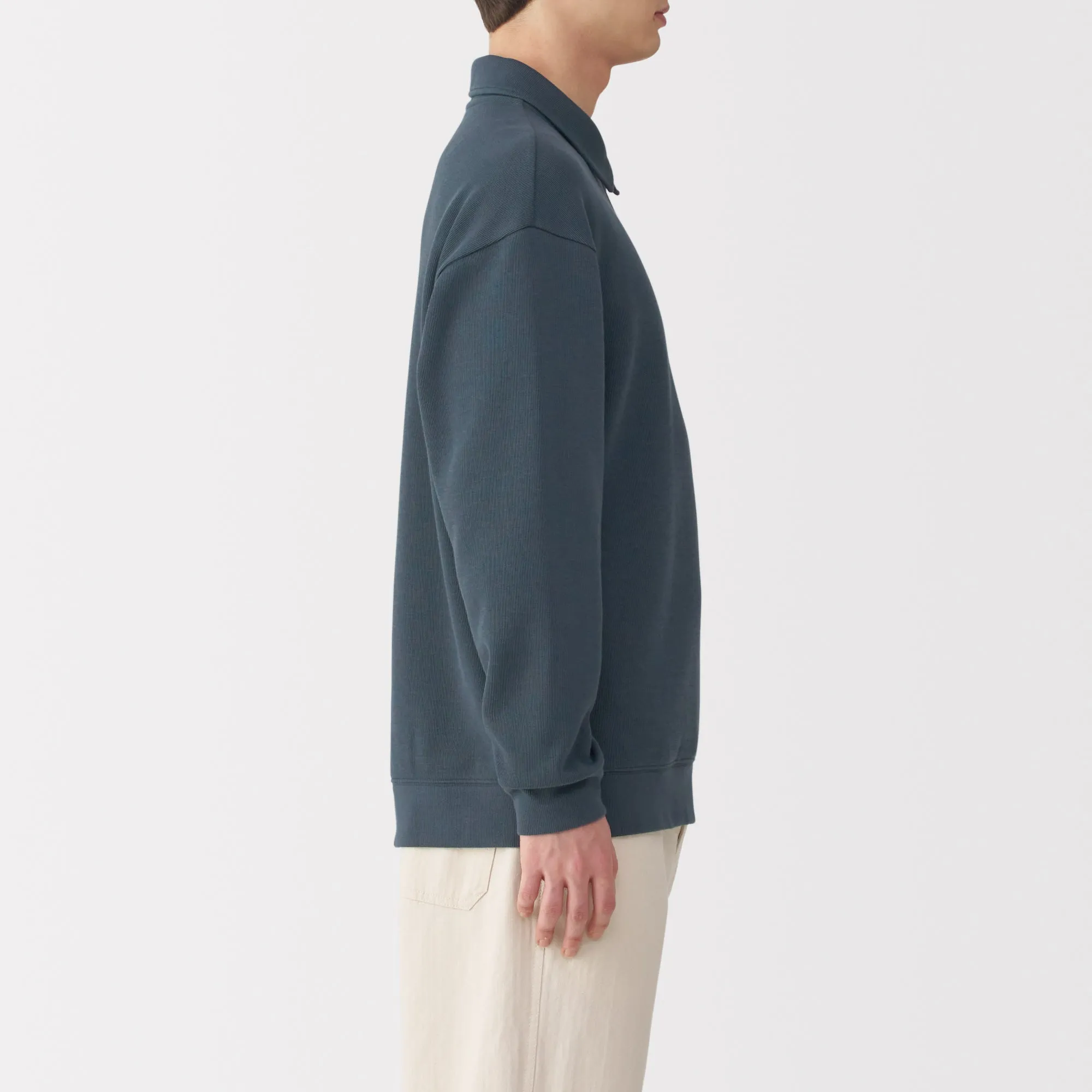 Men's Double Knitted Collared Pullover