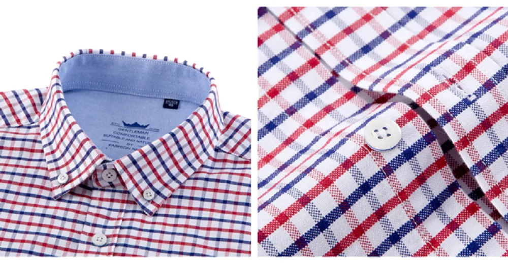 Men's Oxford Thin Multicoloured Striped Single Patch Pocket Long Sleeve Shirts