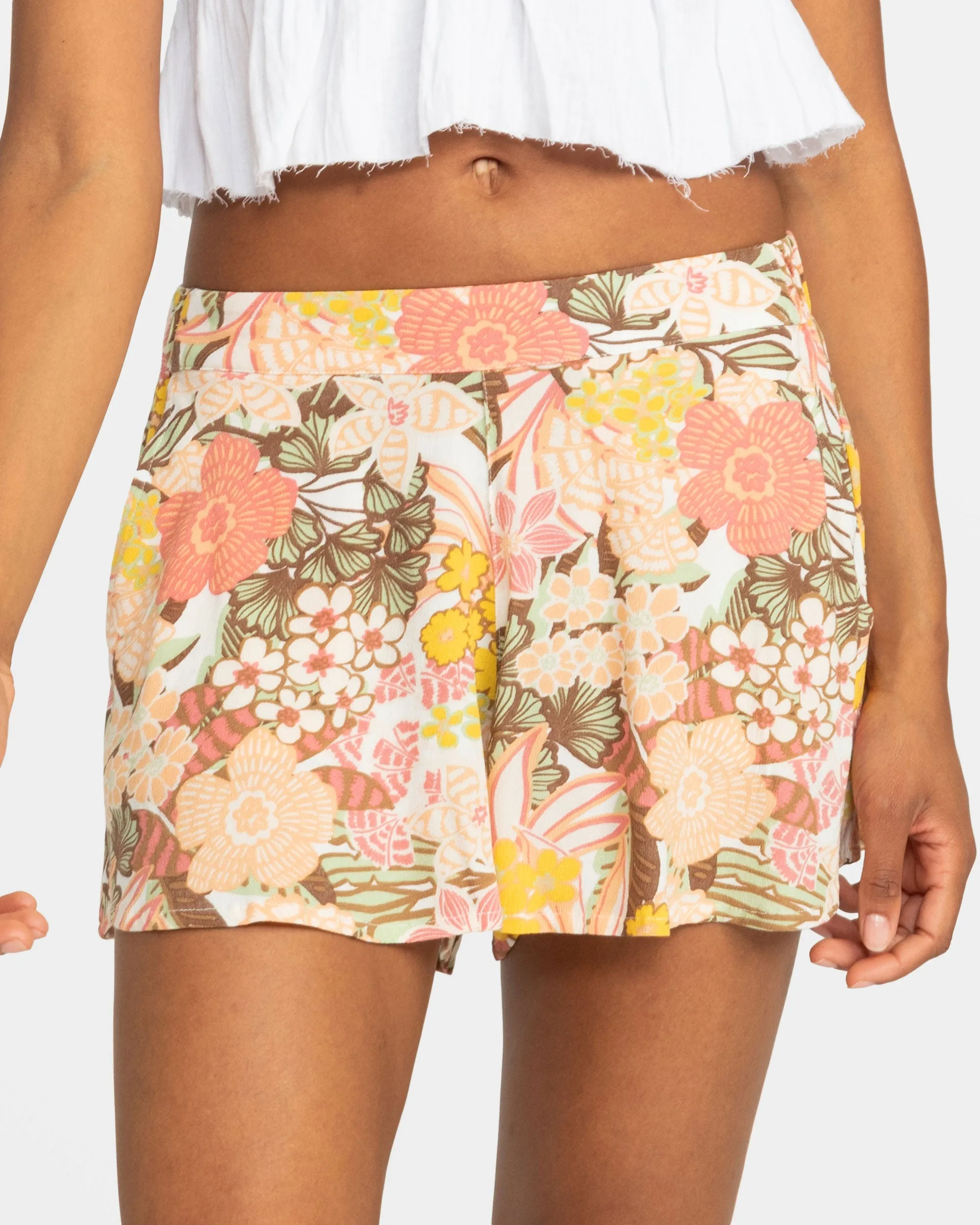 Midnight Avenue Relaxed Fit Printed Shorts - White Viva La Vida