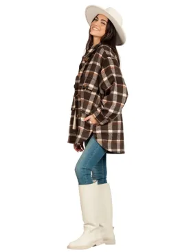 Mocha Plaid Flannel Oversized Shacket