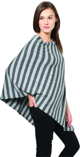 Modern Stripe Knitted Poncho