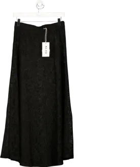 NA-KD Black Lace Maxi Skirt UK S