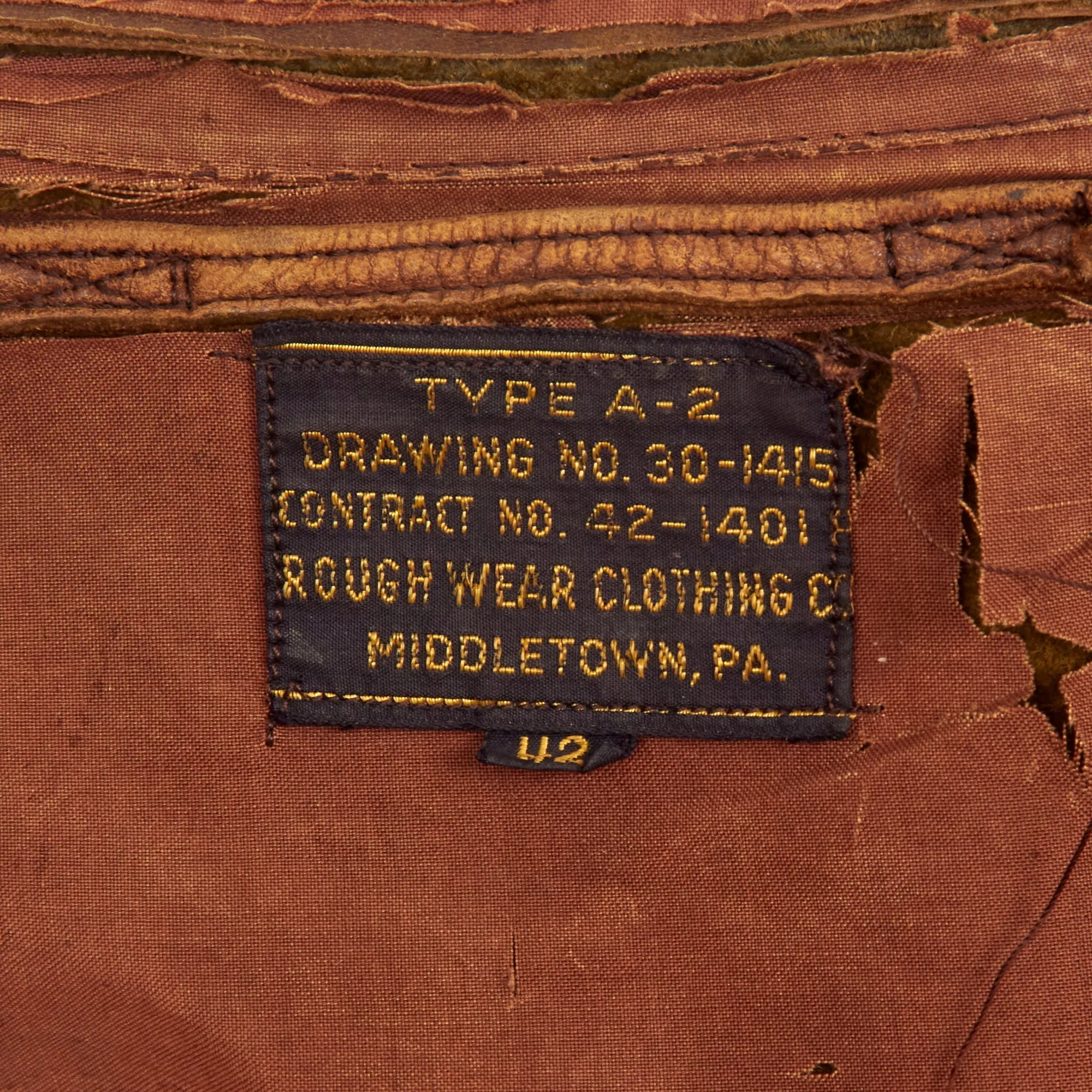 Original U.S. WWII 7th Air Force A-2 Leather Flight Jacket - 819th Bomb Squadron, 30th Bomb Group - Named To E. C. Jackson