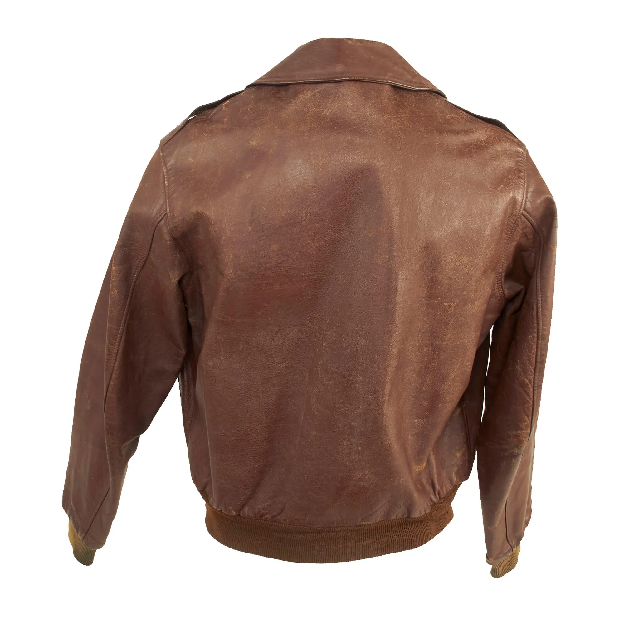 Original U.S. WWII 7th Air Force A-2 Leather Flight Jacket - 819th Bomb Squadron, 30th Bomb Group - Named To E. C. Jackson